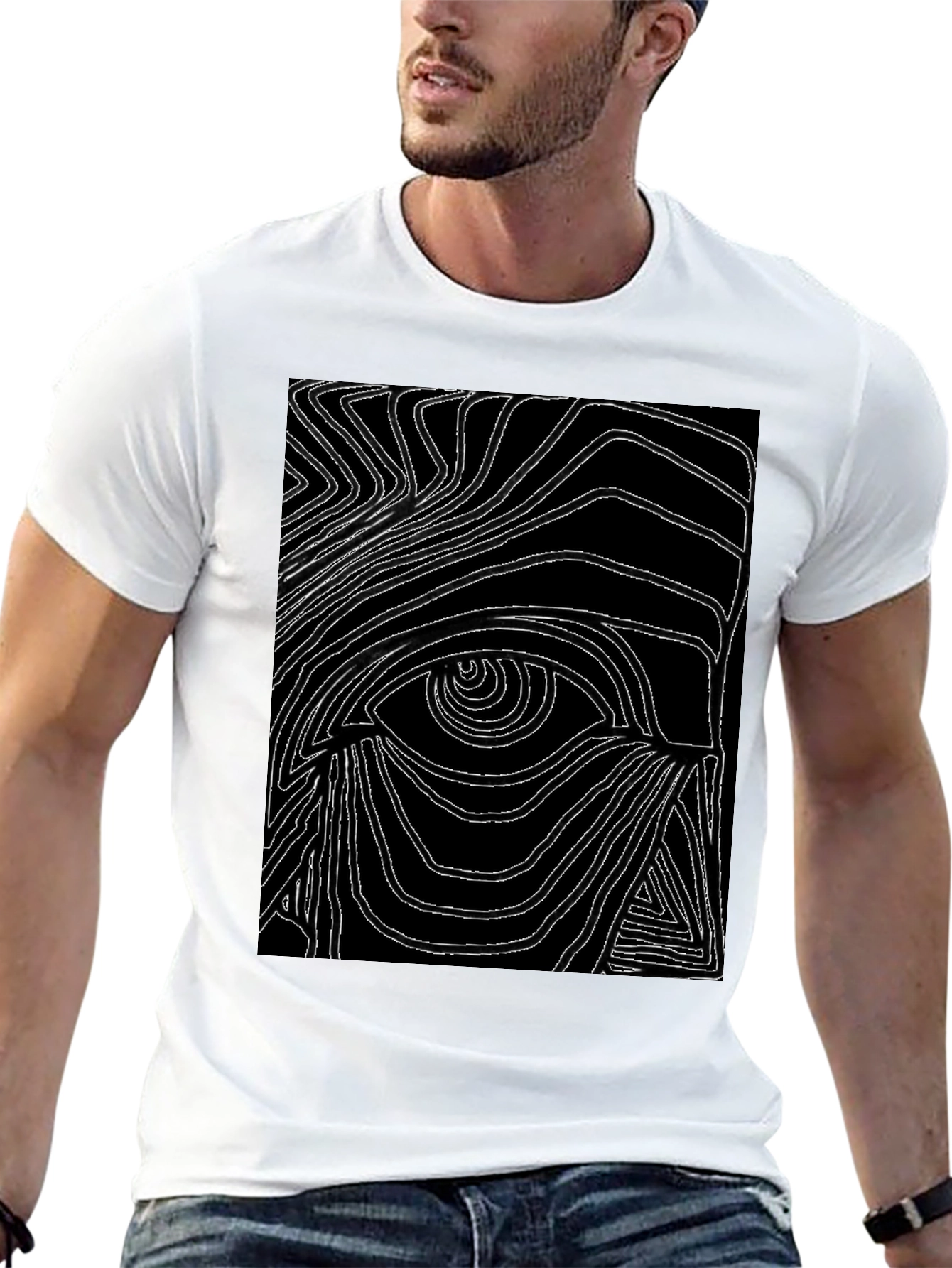 Abstract Eye Graphic Black T-Shirt