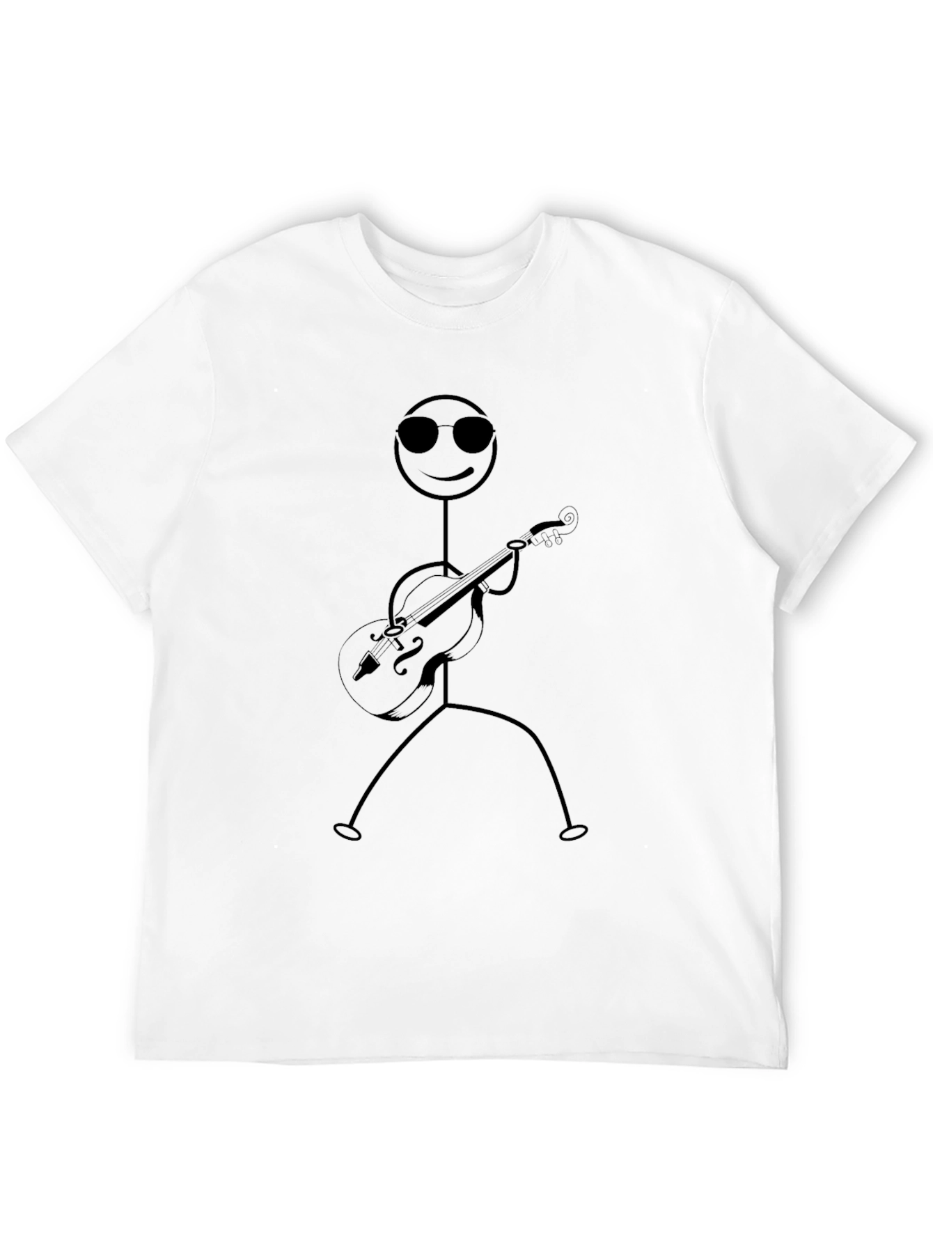 Stick Figure Violinist Graphic Tee