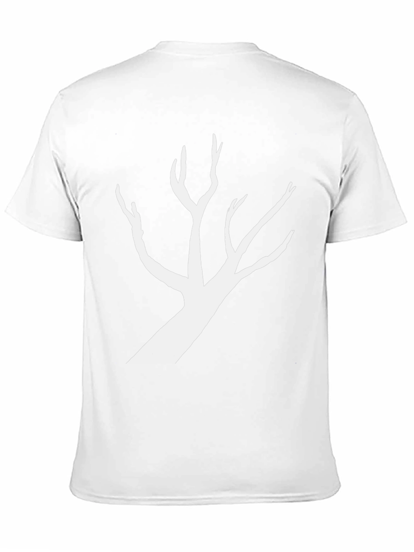 Black T-Shirt with White Tree Silhouette