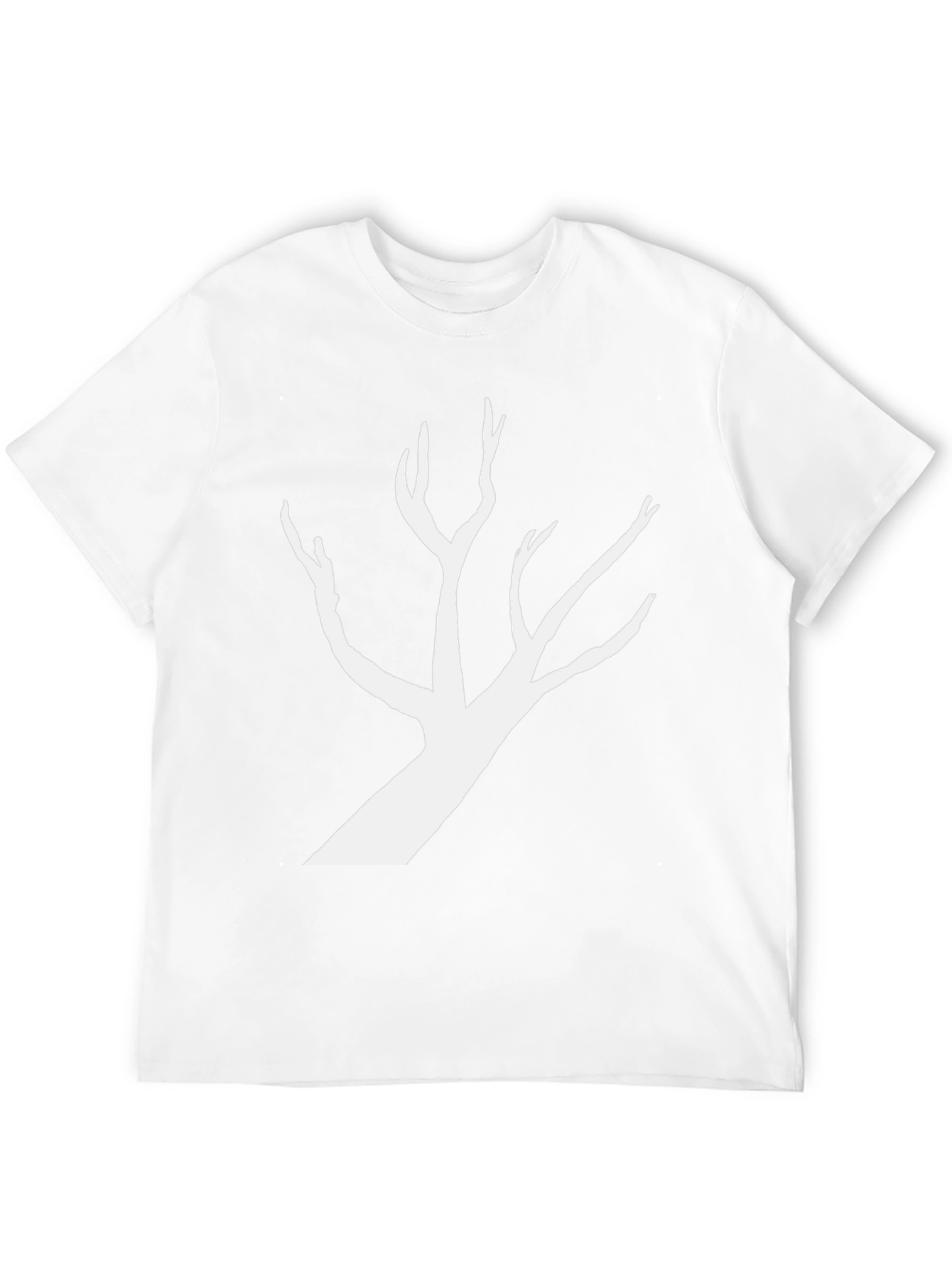 Black T-Shirt with White Tree Silhouette