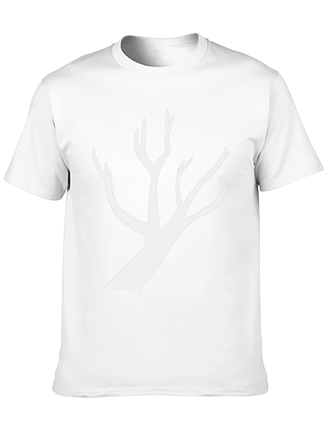 Black T-Shirt with White Tree Silhouette