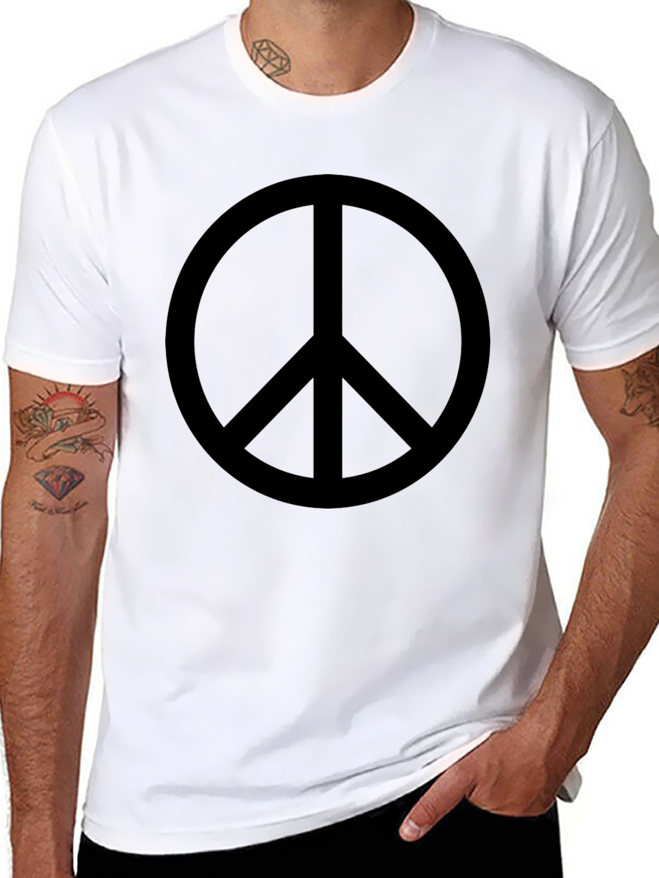 Peace Symbol Black Graphic Tee