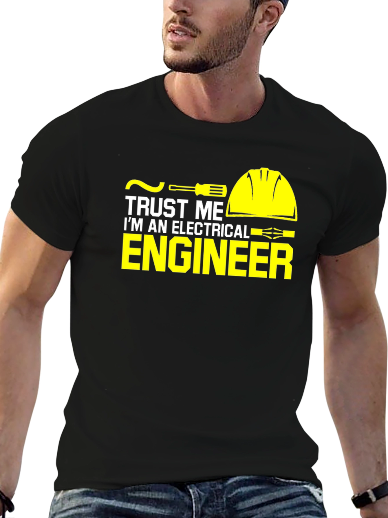 Trust Me Electrical Engineer Black Graphic Tee