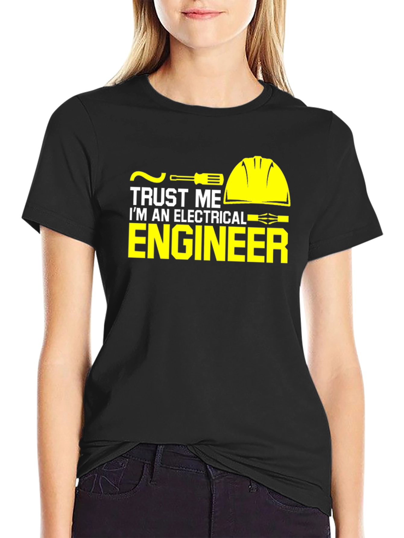 Trust Me Electrical Engineer Black Graphic Tee