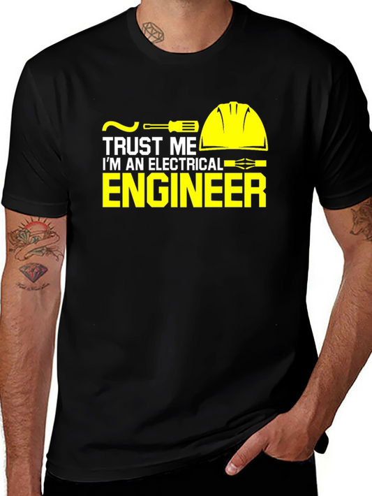 Trust Me Electrical Engineer Black Graphic Tee