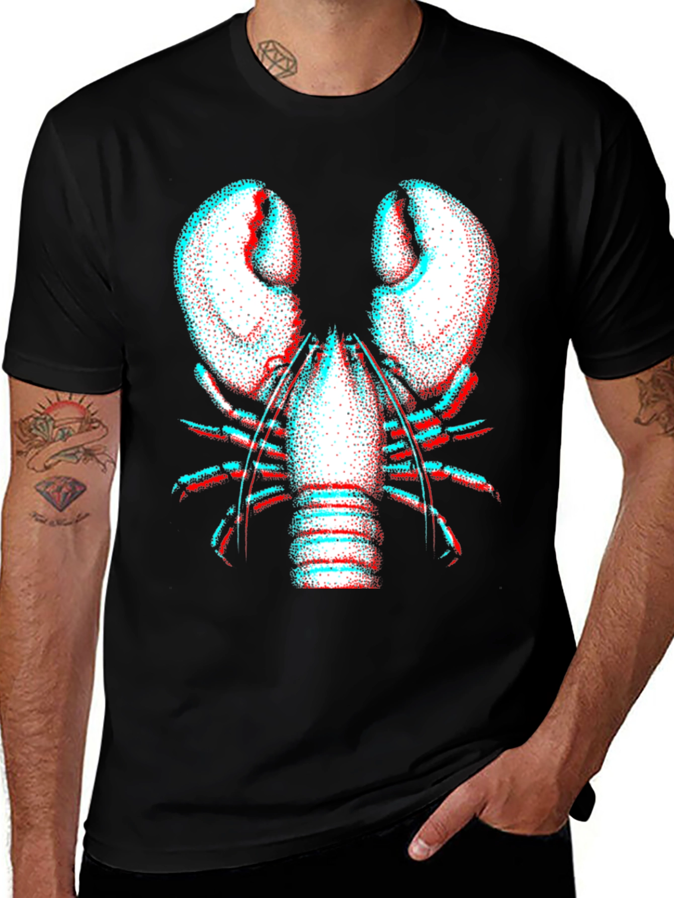 3D Lobster Graphic Tee - Bold Statement Shirt