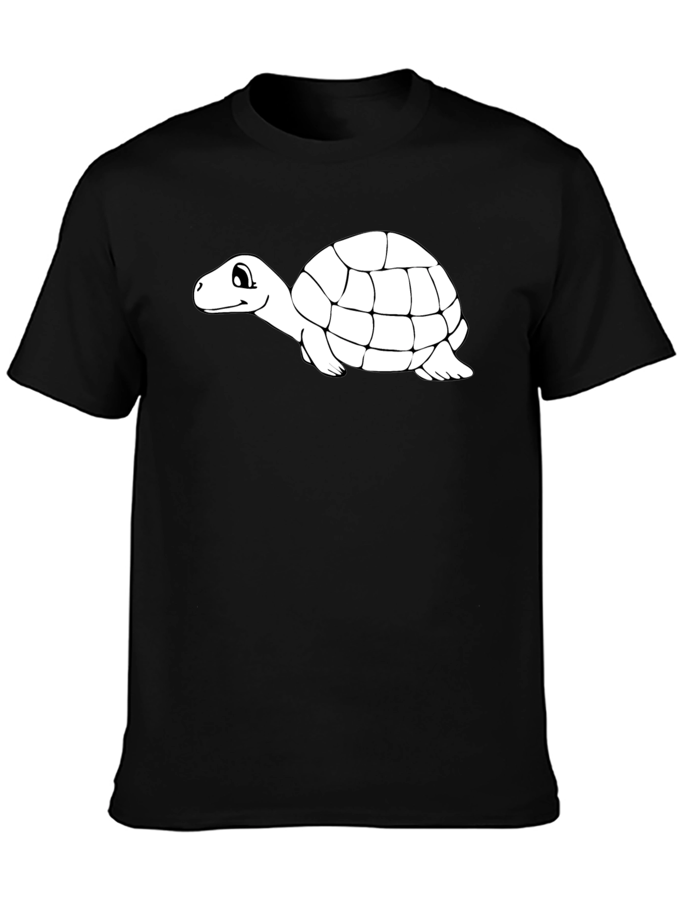 Turtle Graphic Tee - Black Cotton T-Shirt