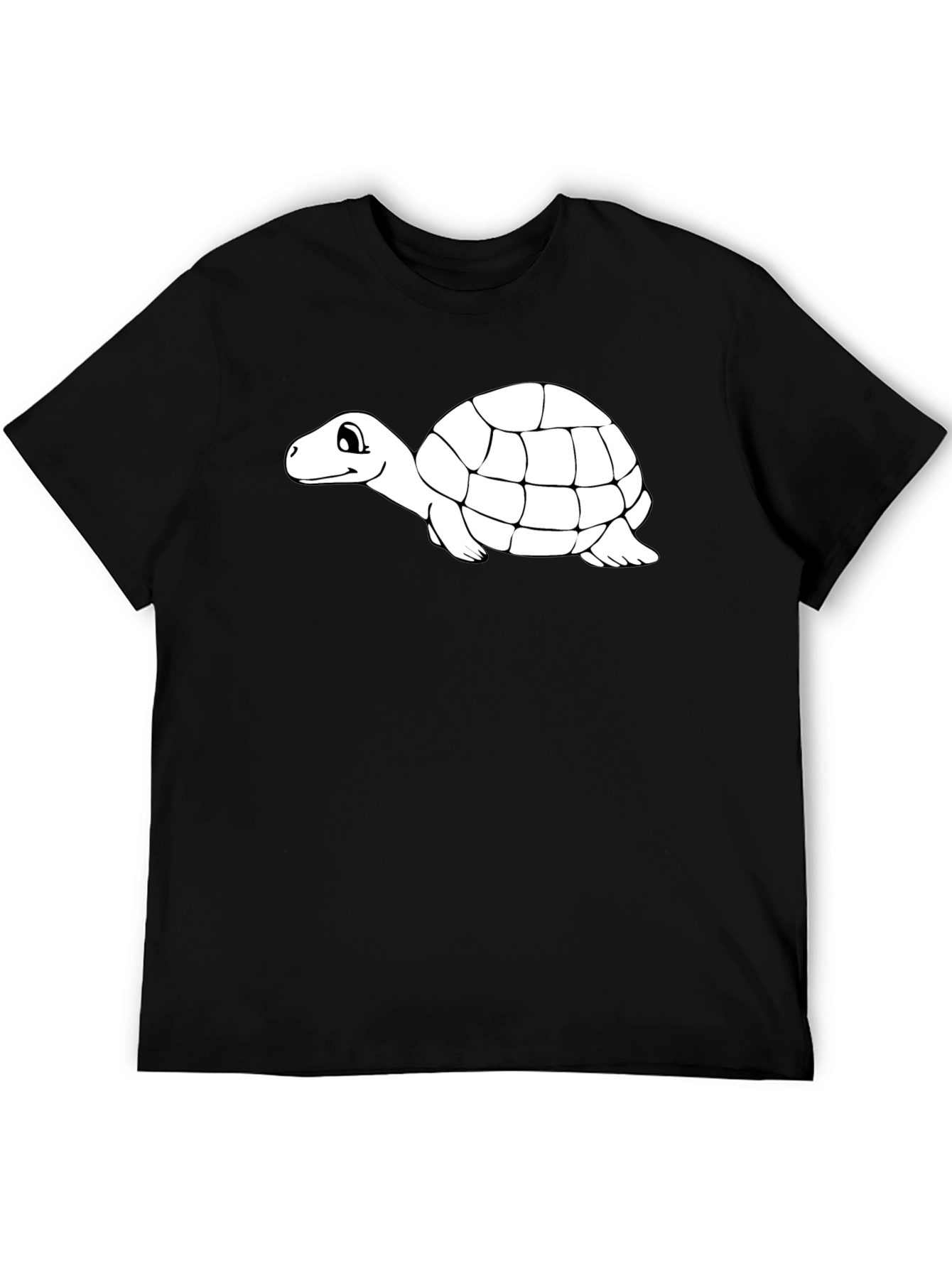 Turtle Graphic Tee - Black Cotton T-Shirt
