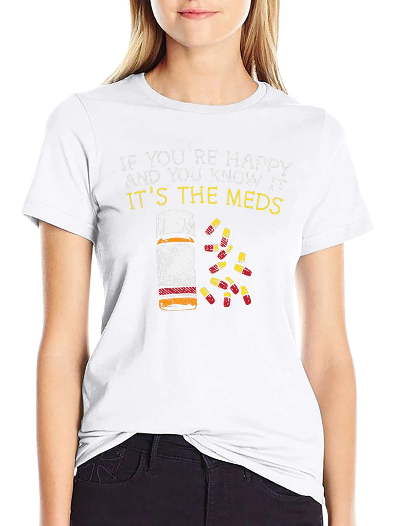 Happy Meds T-Shirt Funny Pill Bottle Graphic Tee