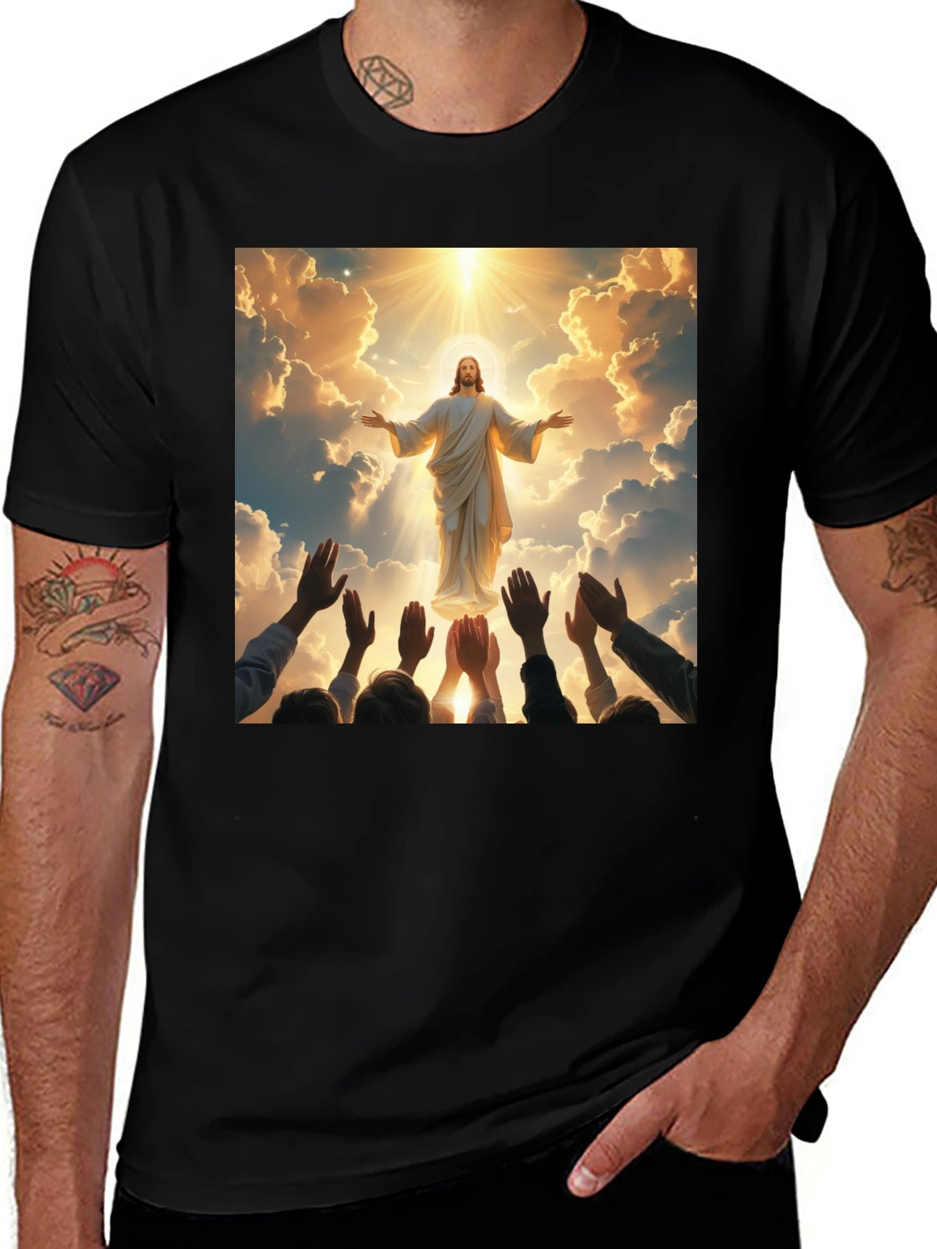 Heavenly Ascension Graphic Tee - Divine Design
