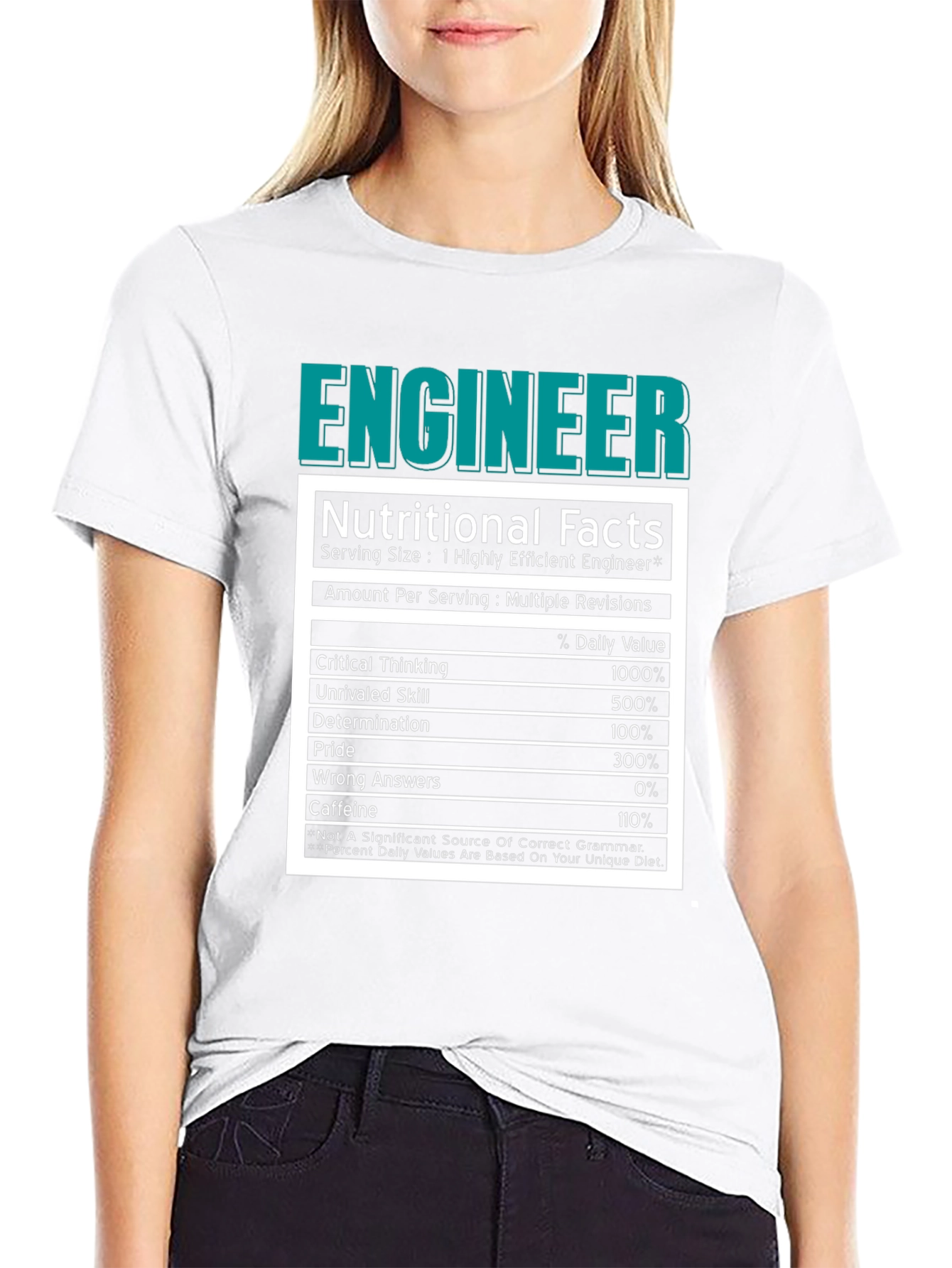 Engineer Nutritional Facts Black T-Shirt