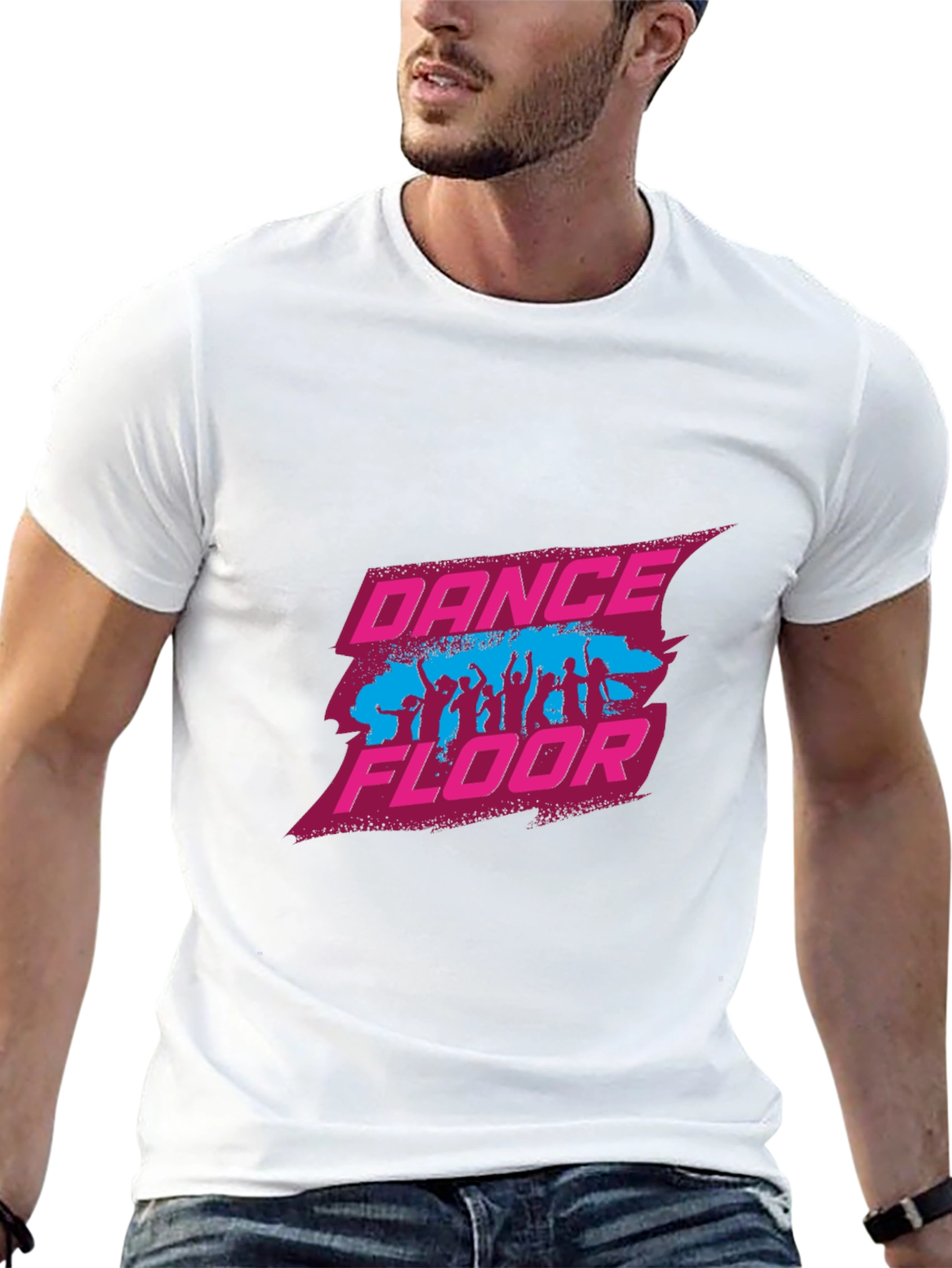 Dance Floor Graphic Tee - Black Cotton Blend