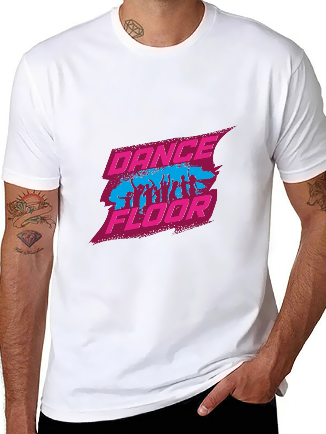 Dance Floor Graphic Tee - Black Cotton Blend
