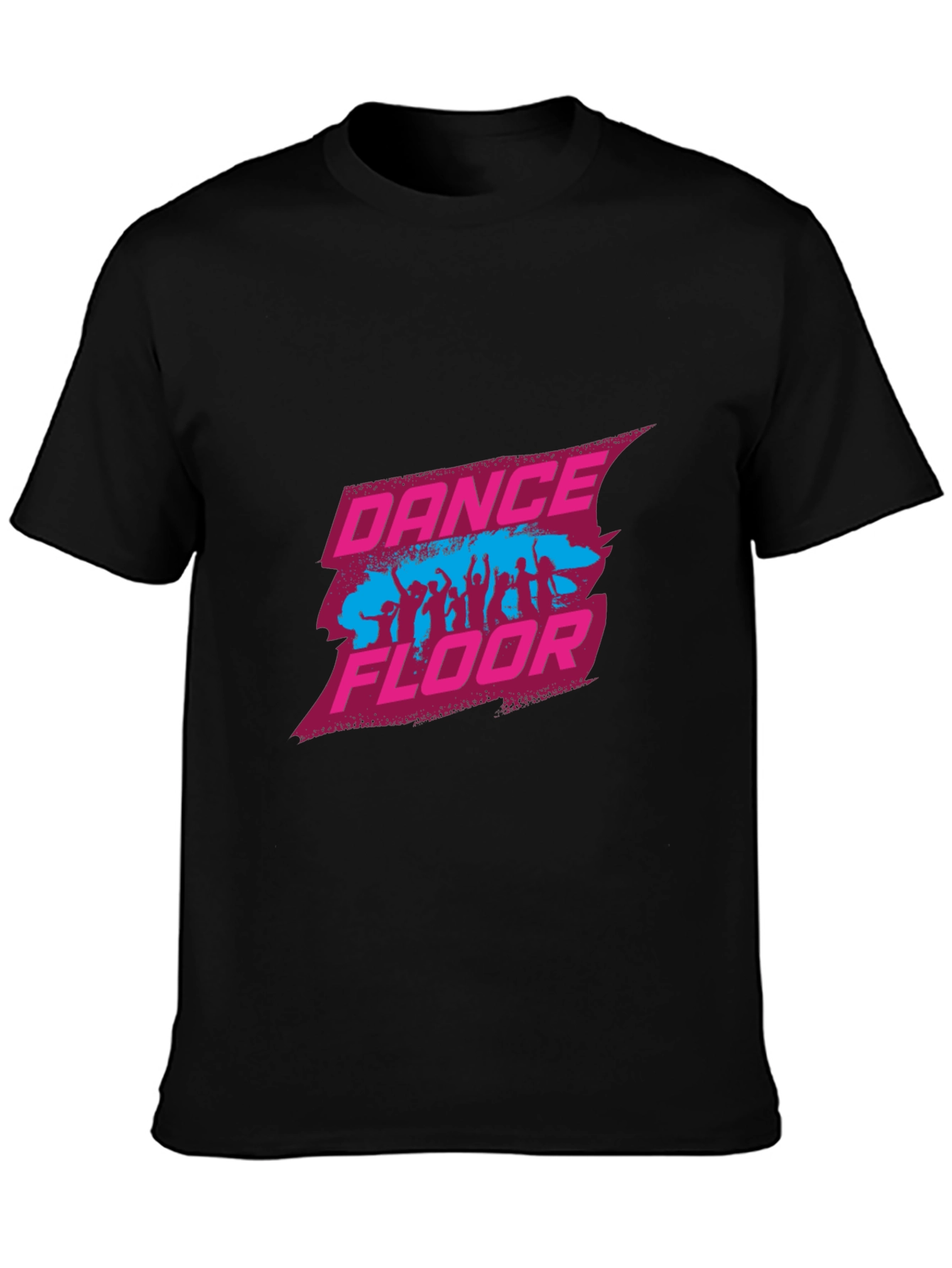Dance Floor Graphic Tee - Black Cotton Blend
