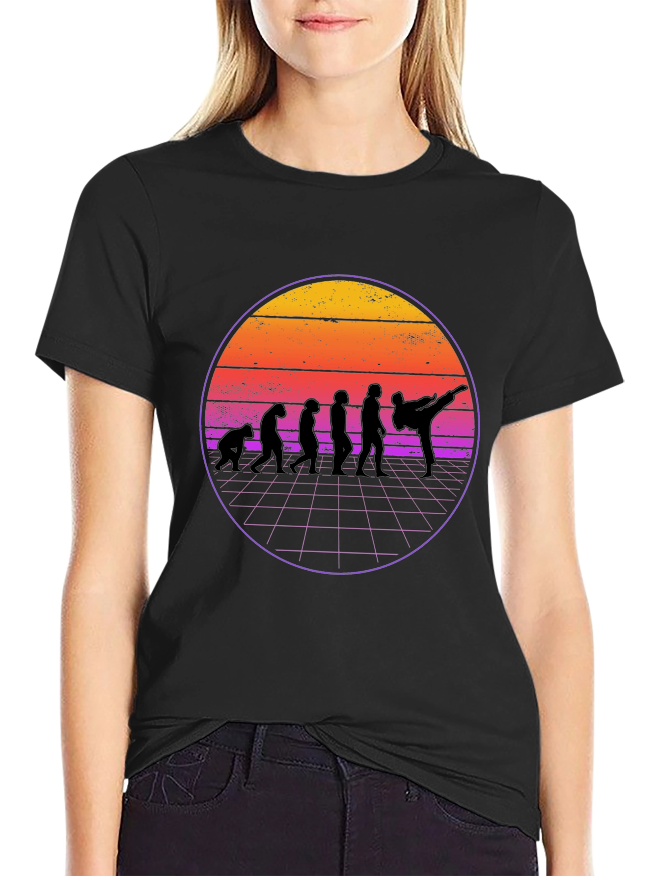 Retro Evolution Martial Arts Black T-Shirt