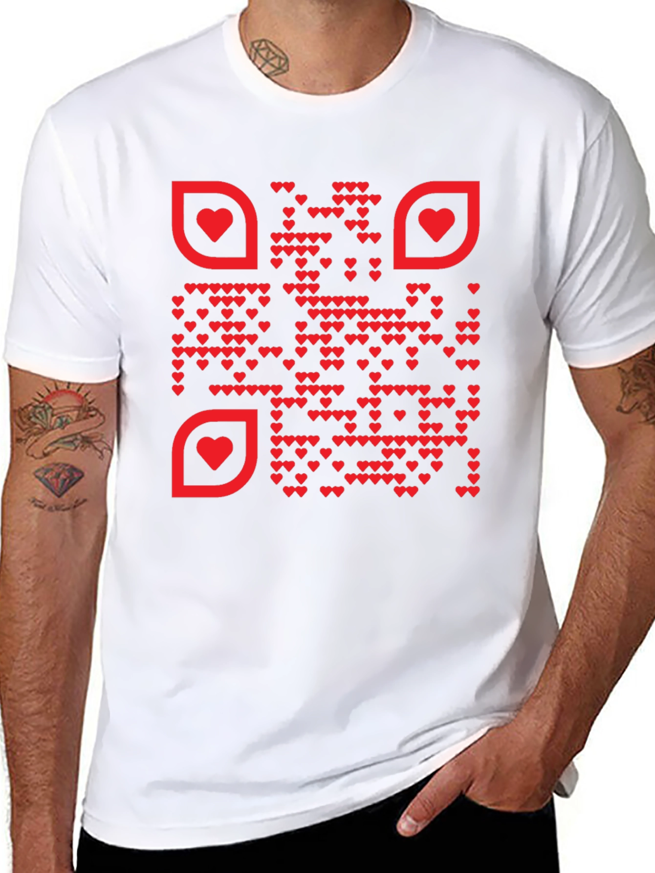 Heart QR Code T-Shirt - Stylish & Unique Design