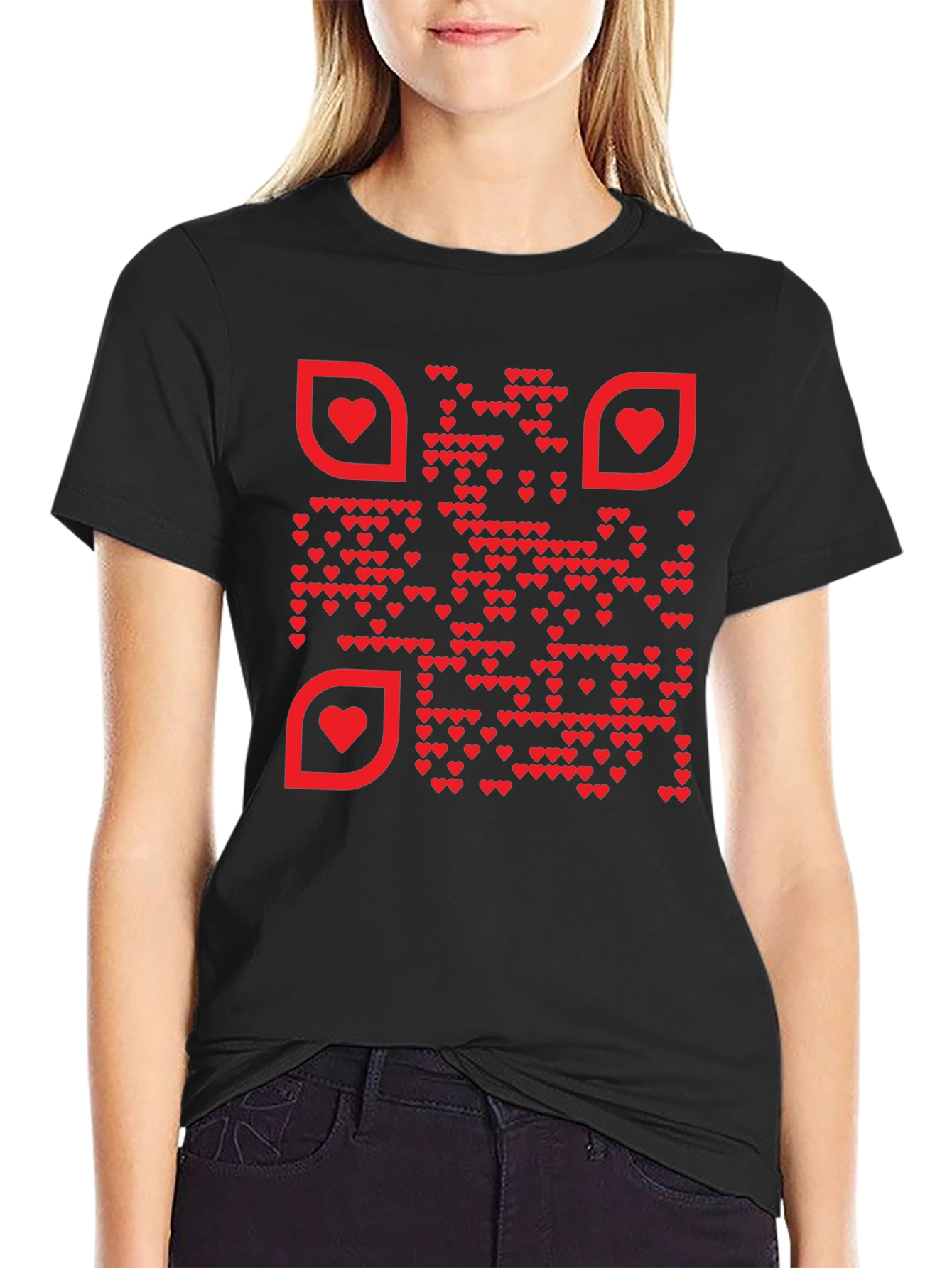 Heart QR Code T-Shirt - Stylish & Unique Design