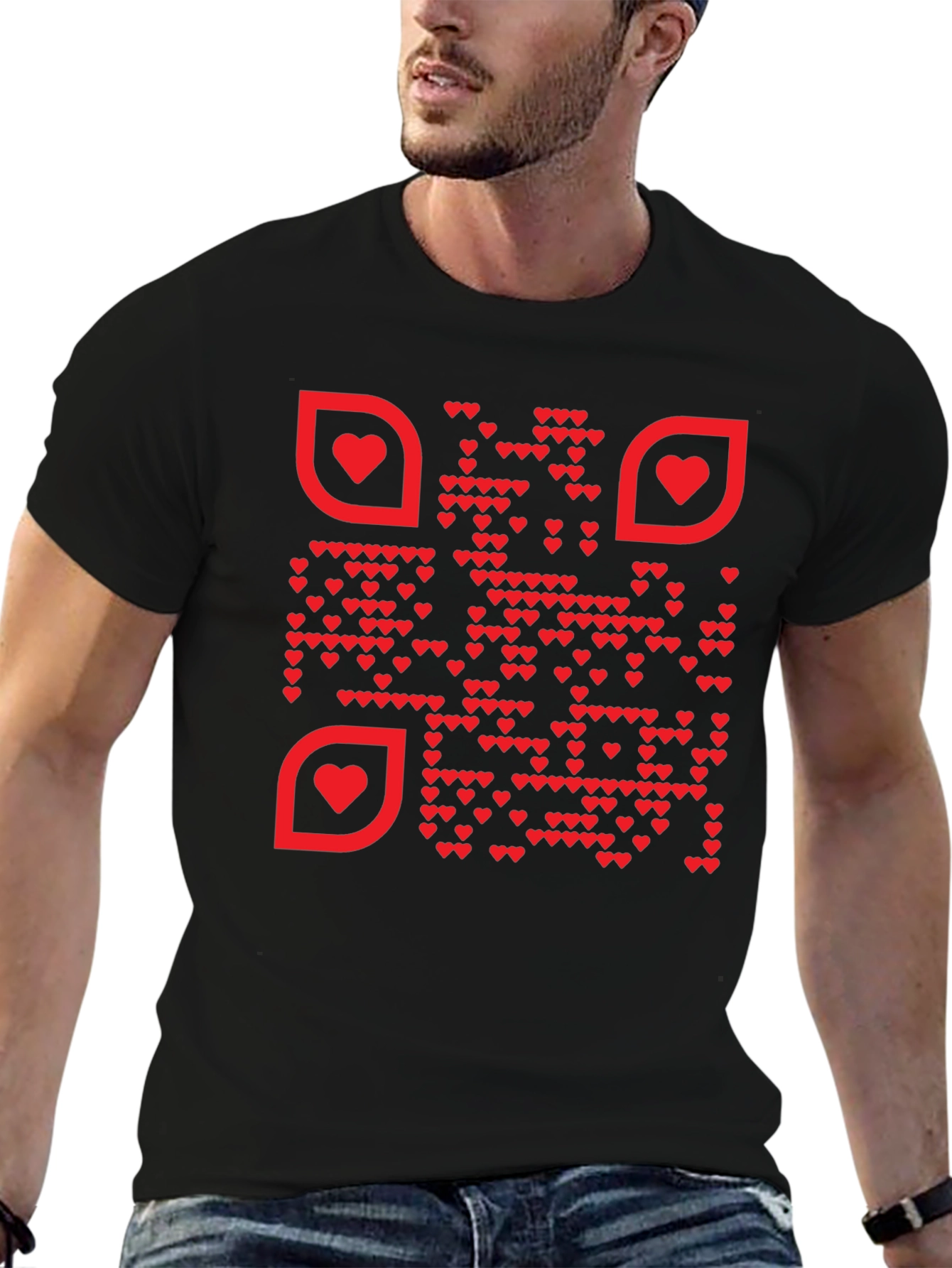 Heart QR Code T-Shirt - Stylish & Unique Design