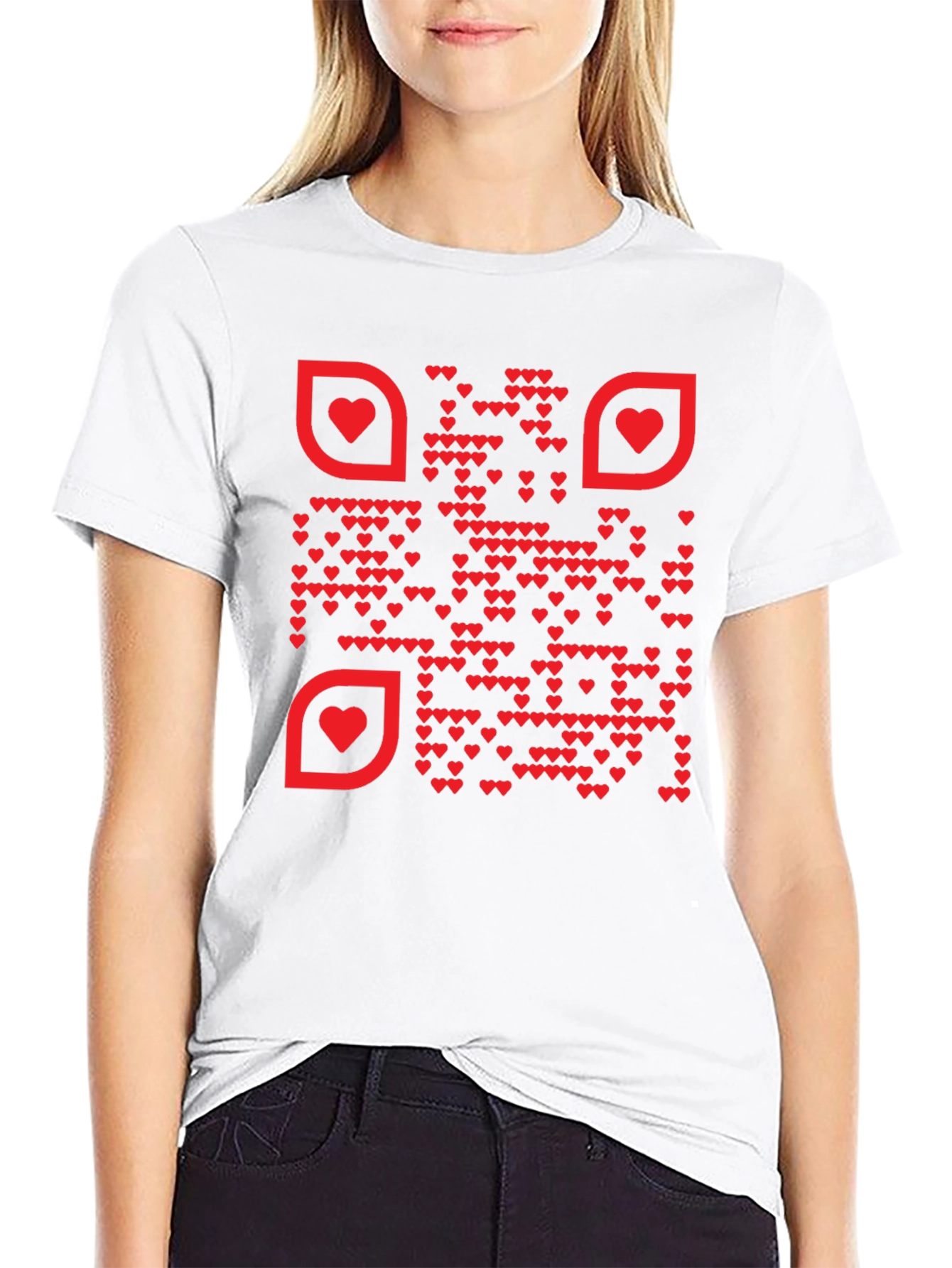Heart QR Code T-Shirt - Stylish & Unique Design