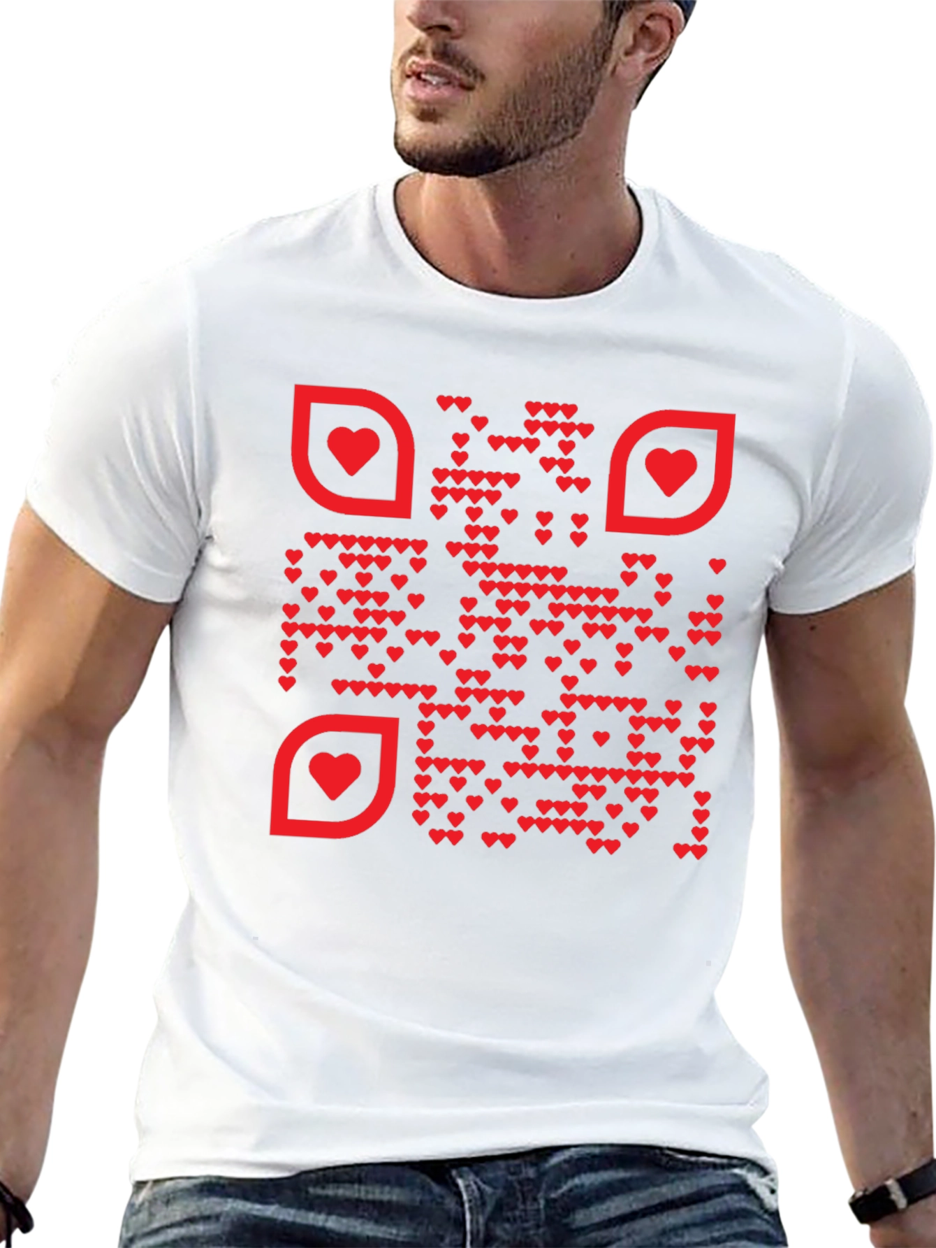 Heart QR Code T-Shirt - Stylish & Unique Design