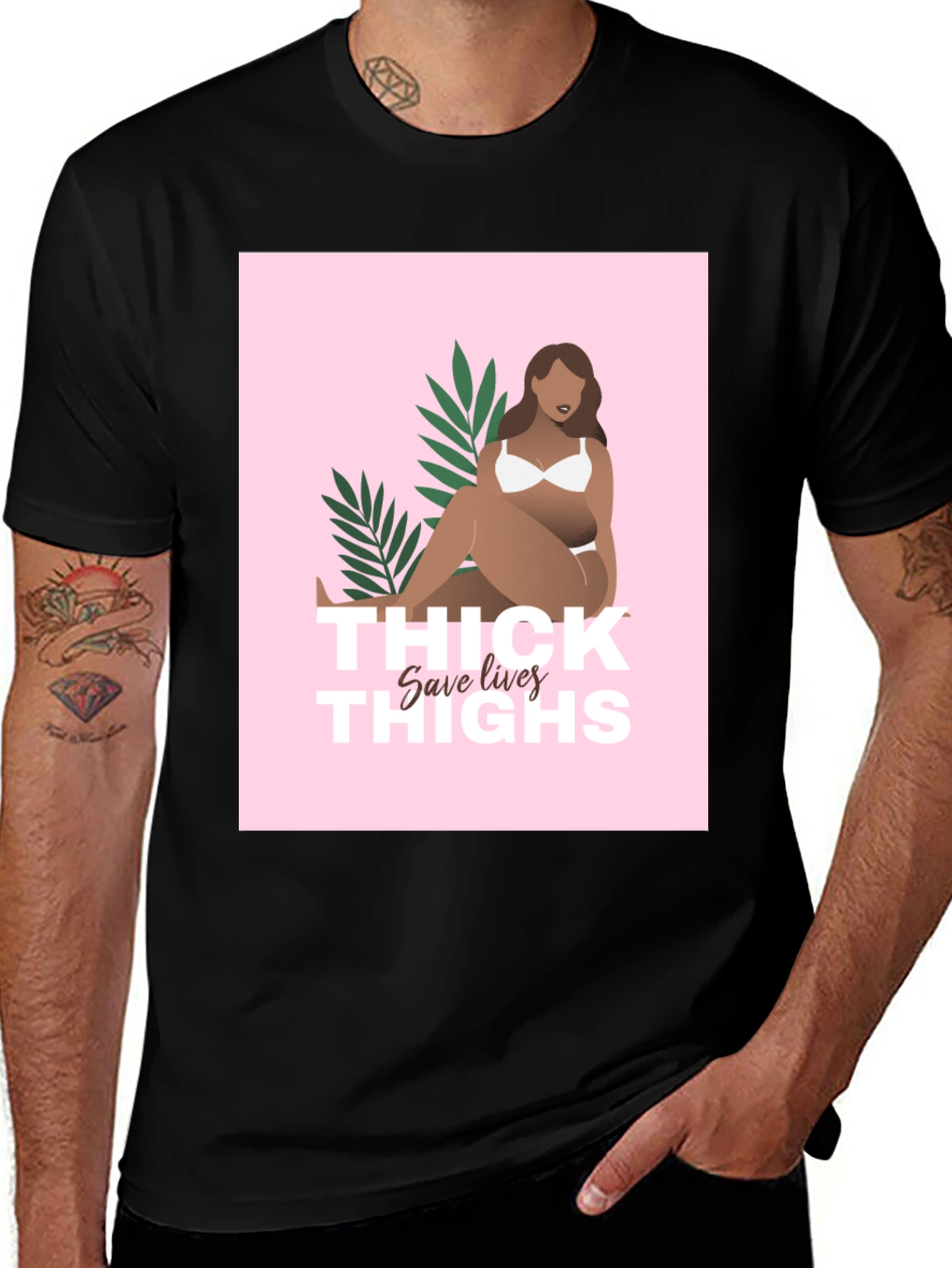 Thick Thighs Save Lives Graphic Tee - Black