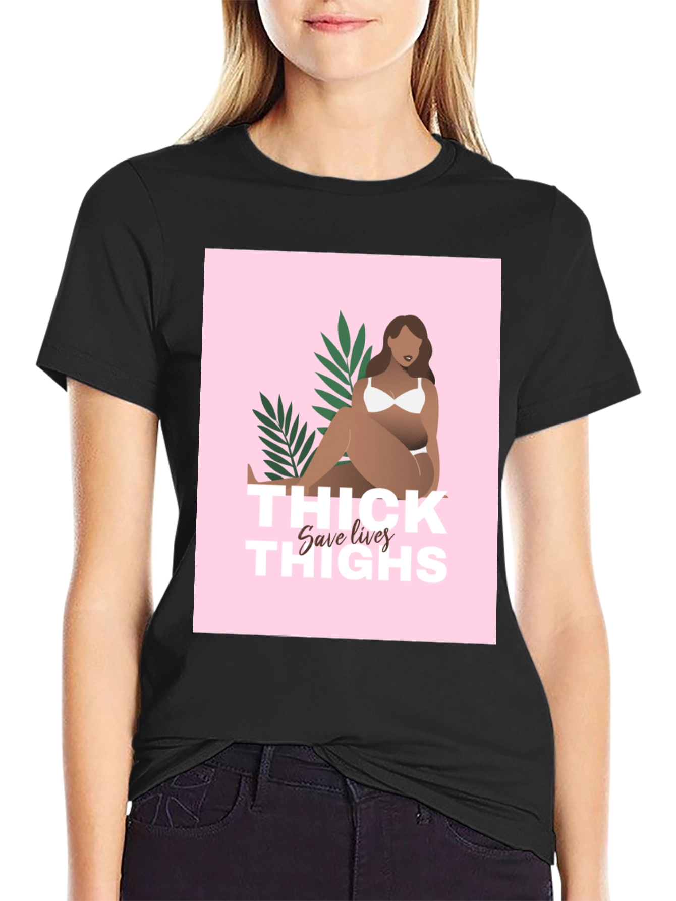 Thick Thighs Save Lives Graphic Tee - Black