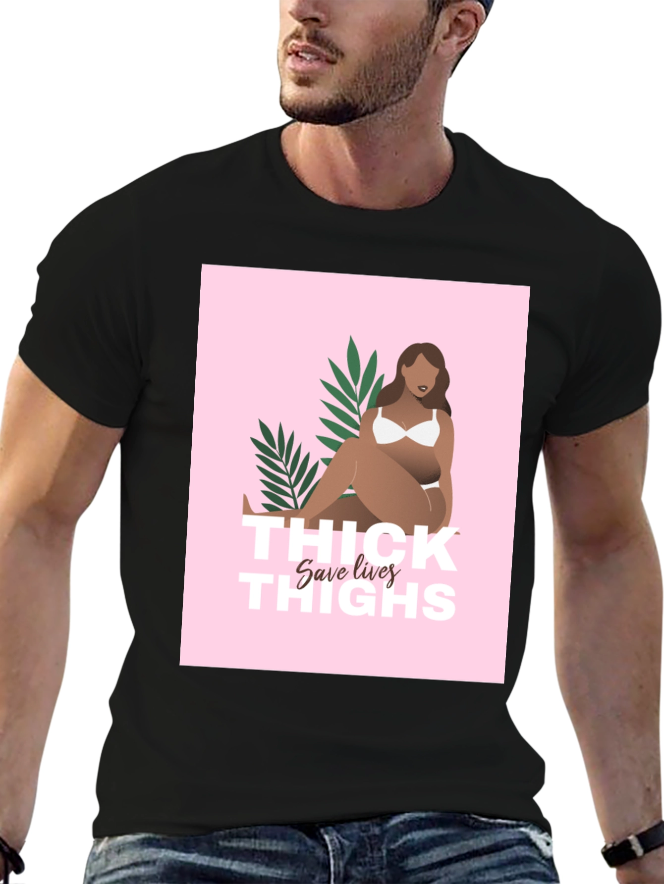 Thick Thighs Save Lives Graphic Tee - Black