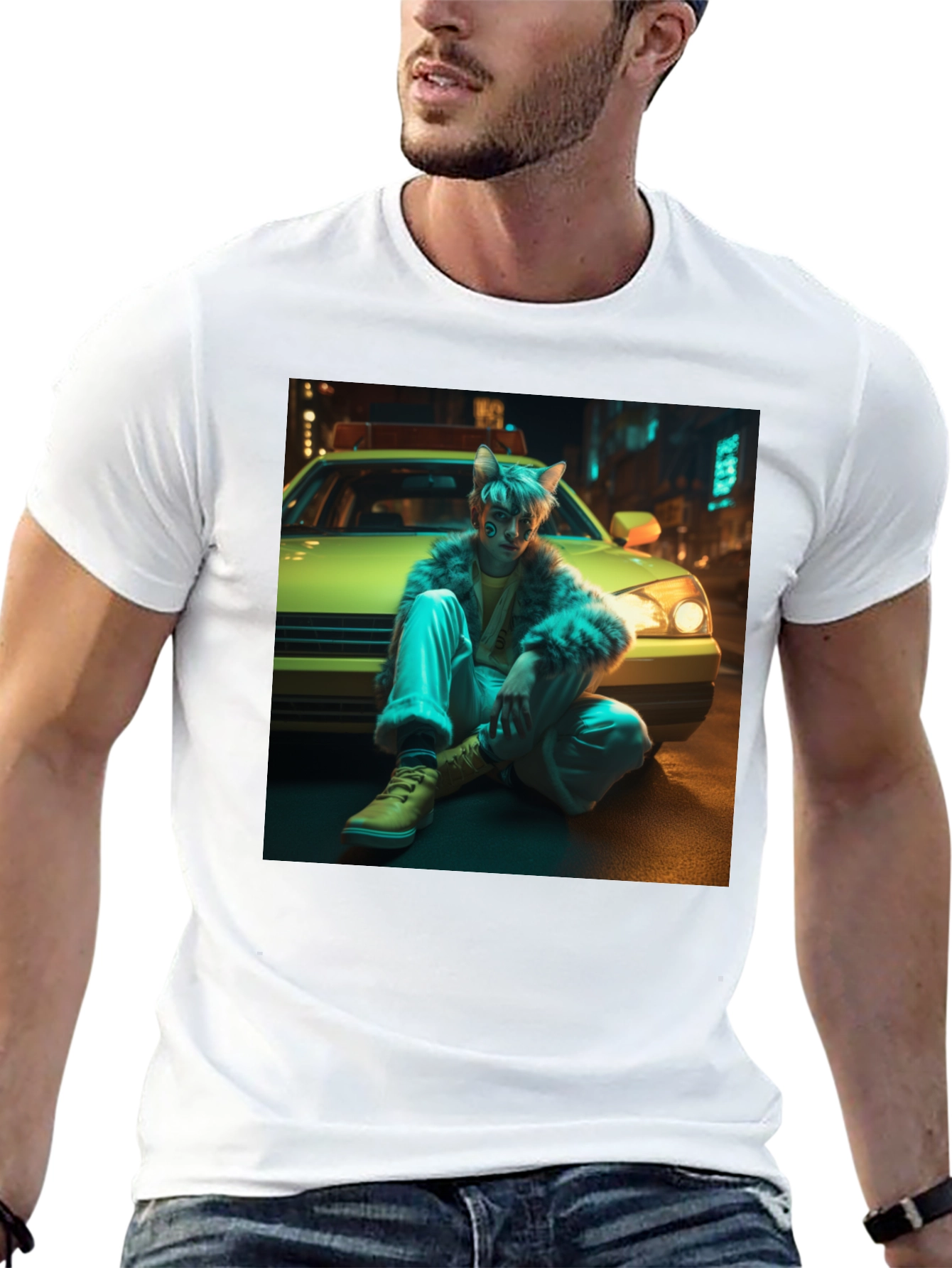 Urban Anime Style Black Graphic Tee