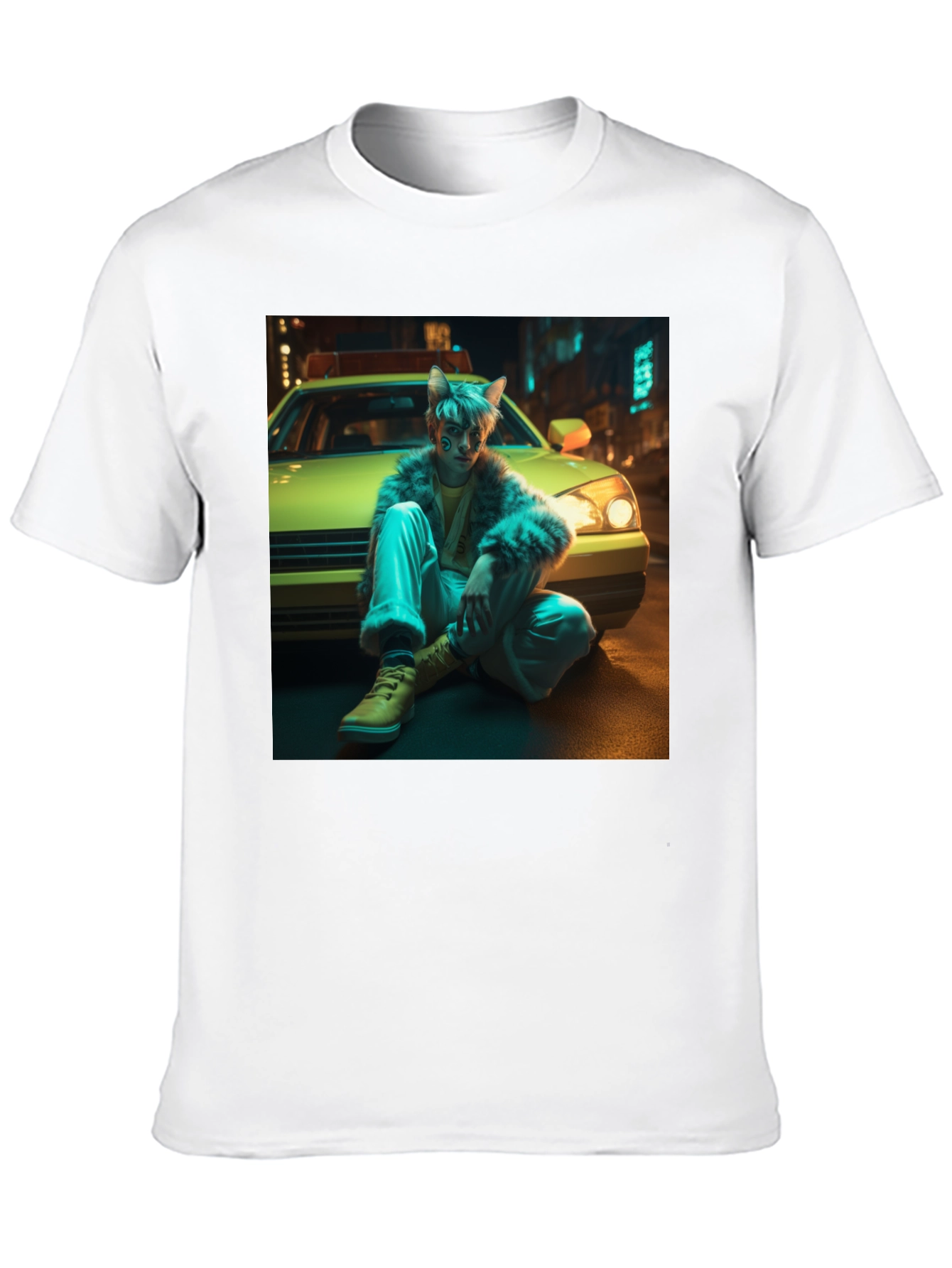 Urban Anime Style Black Graphic Tee