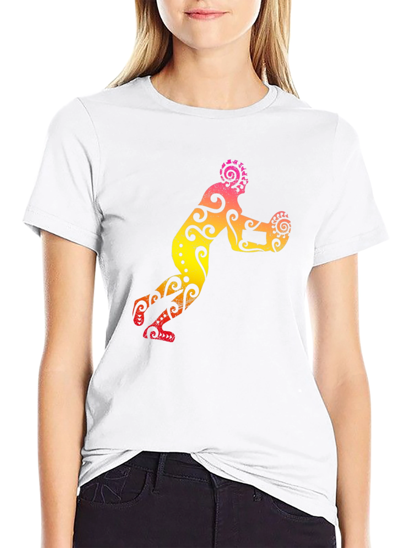 Tribal Art Rugby Player Graphic Tee