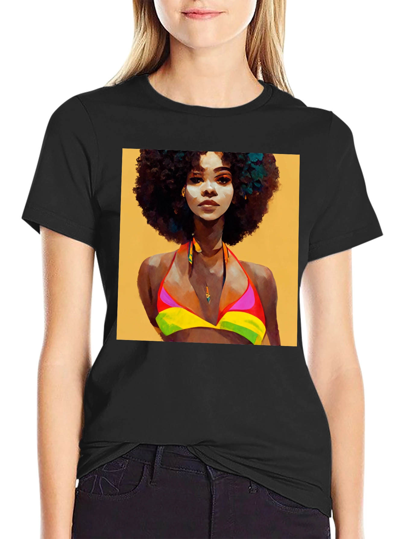 Afro Woman Art Graphic T-Shirt