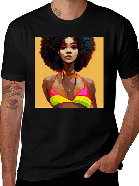 Afro Woman Art Graphic T-Shirt