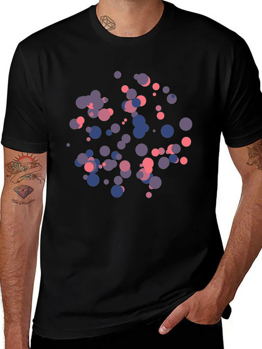 Abstract Dot Print Black T-Shirt