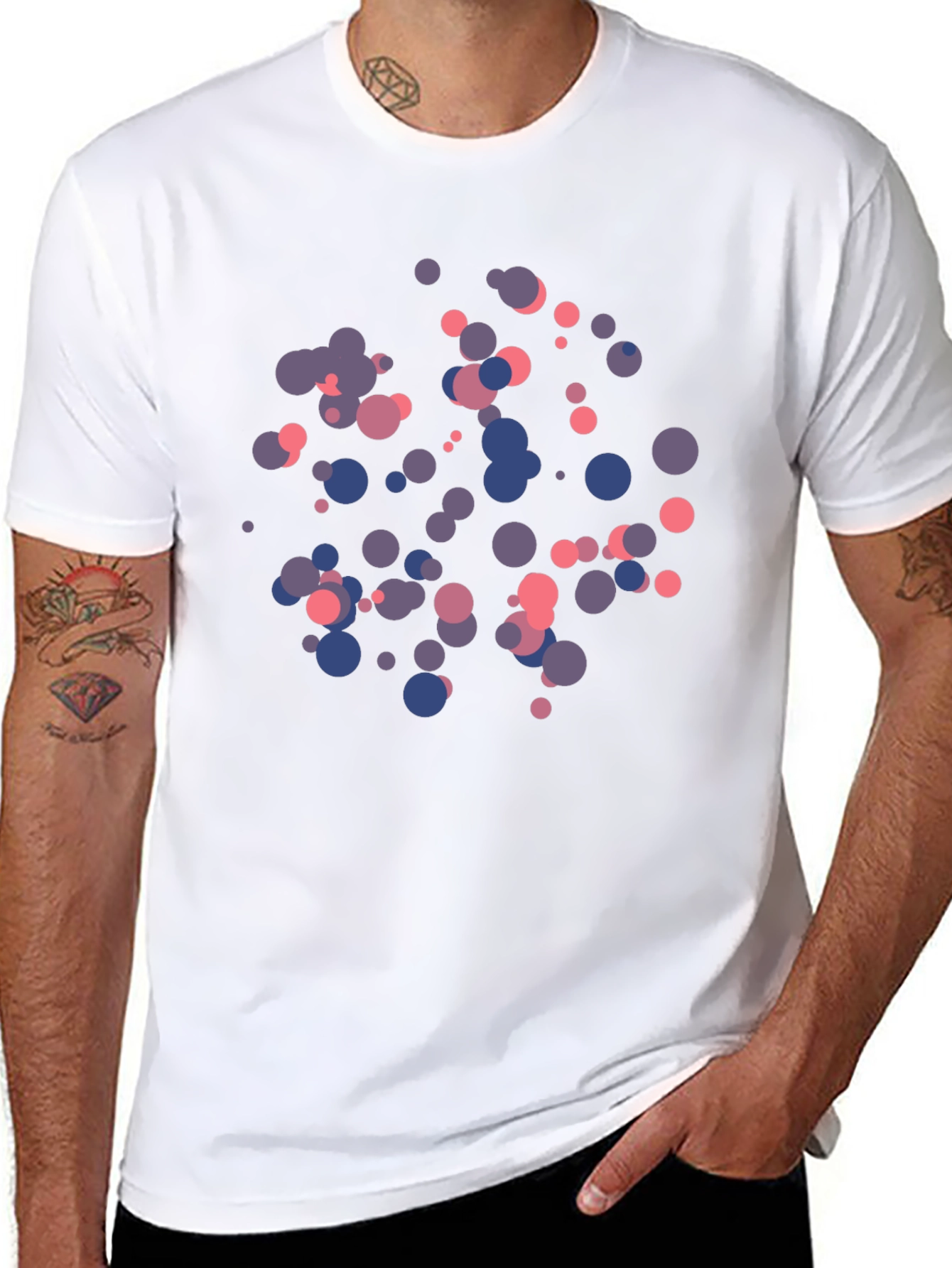 Abstract Dot Print Black T-Shirt