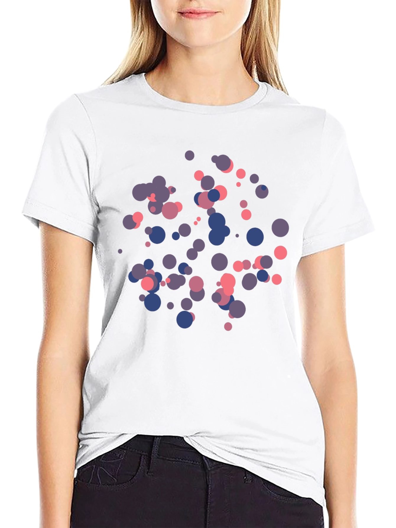 Abstract Dot Print Black T-Shirt