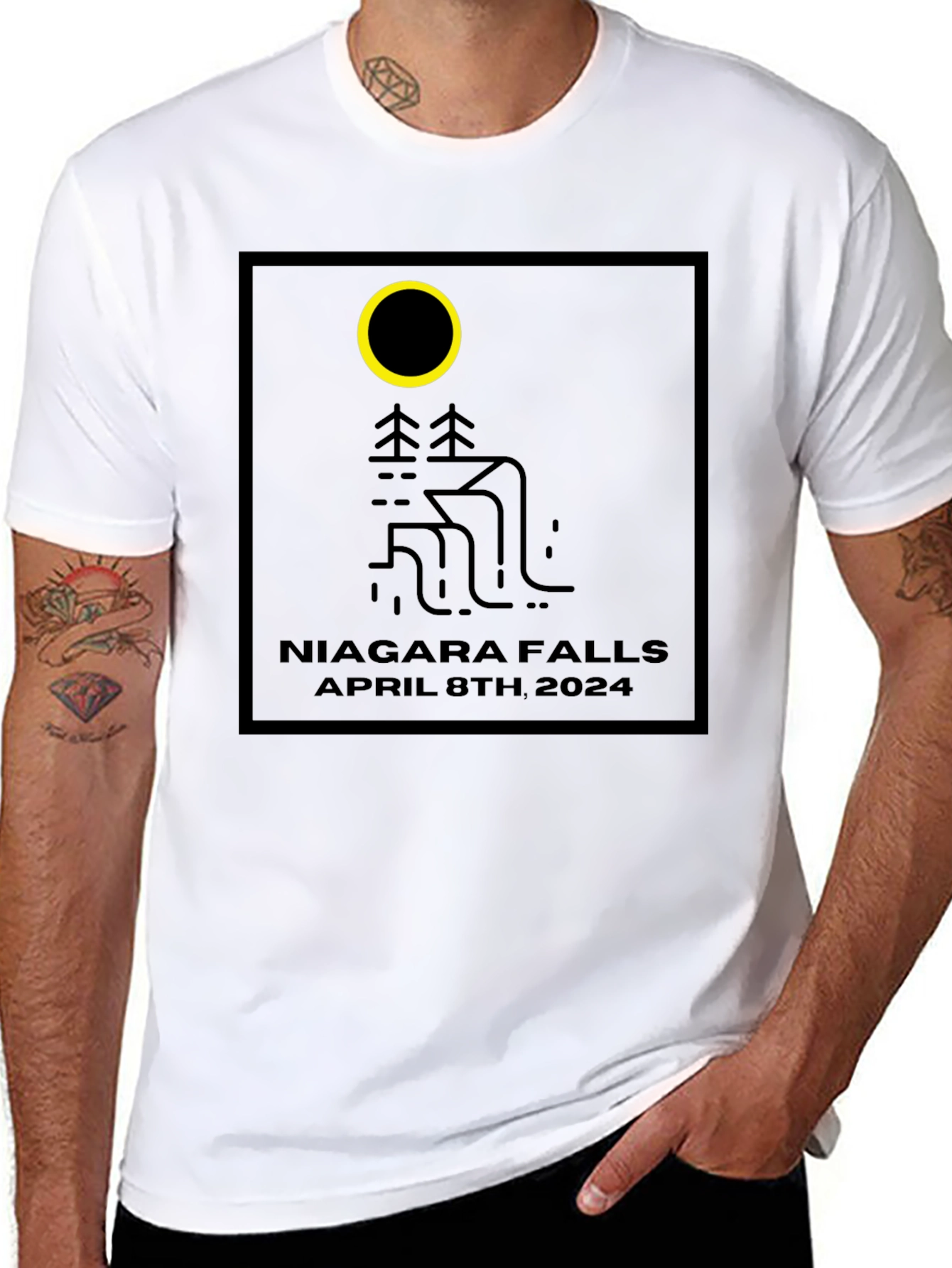Niagara Falls April 8th 2024 Black T-Shirt