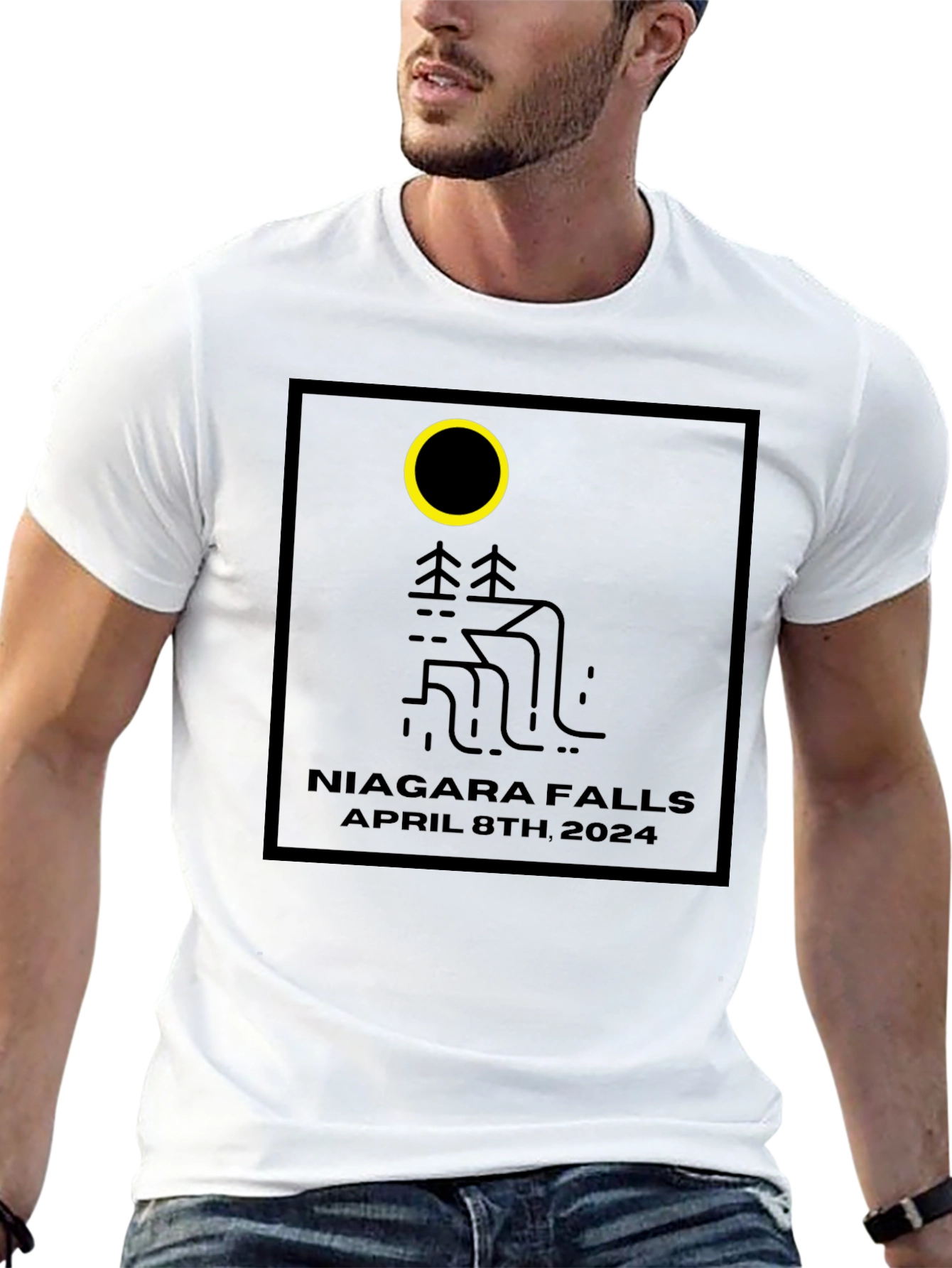 Niagara Falls April 8th 2024 Black T-Shirt