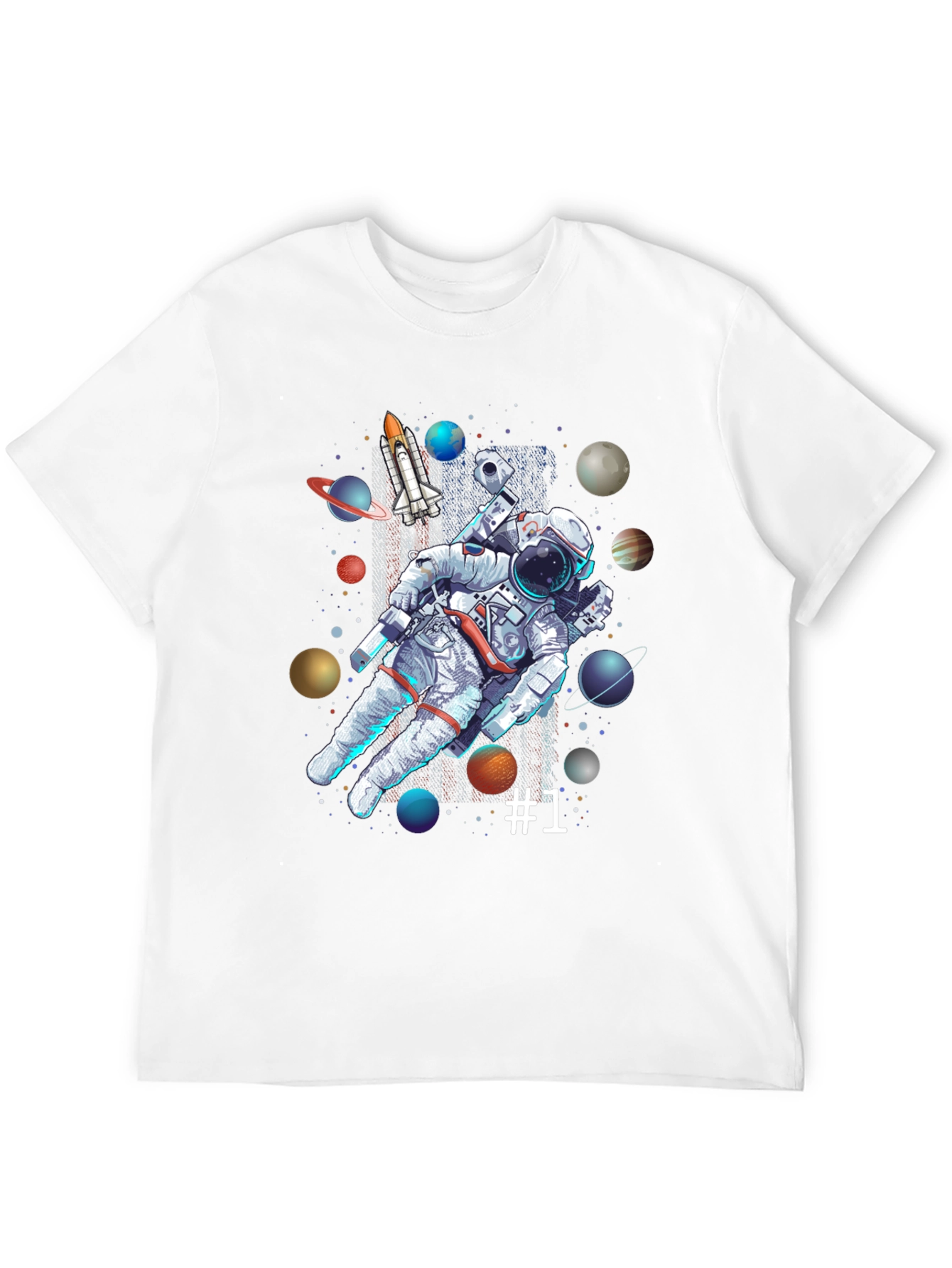 Astronaut in Space Graphic T-Shirt - Black