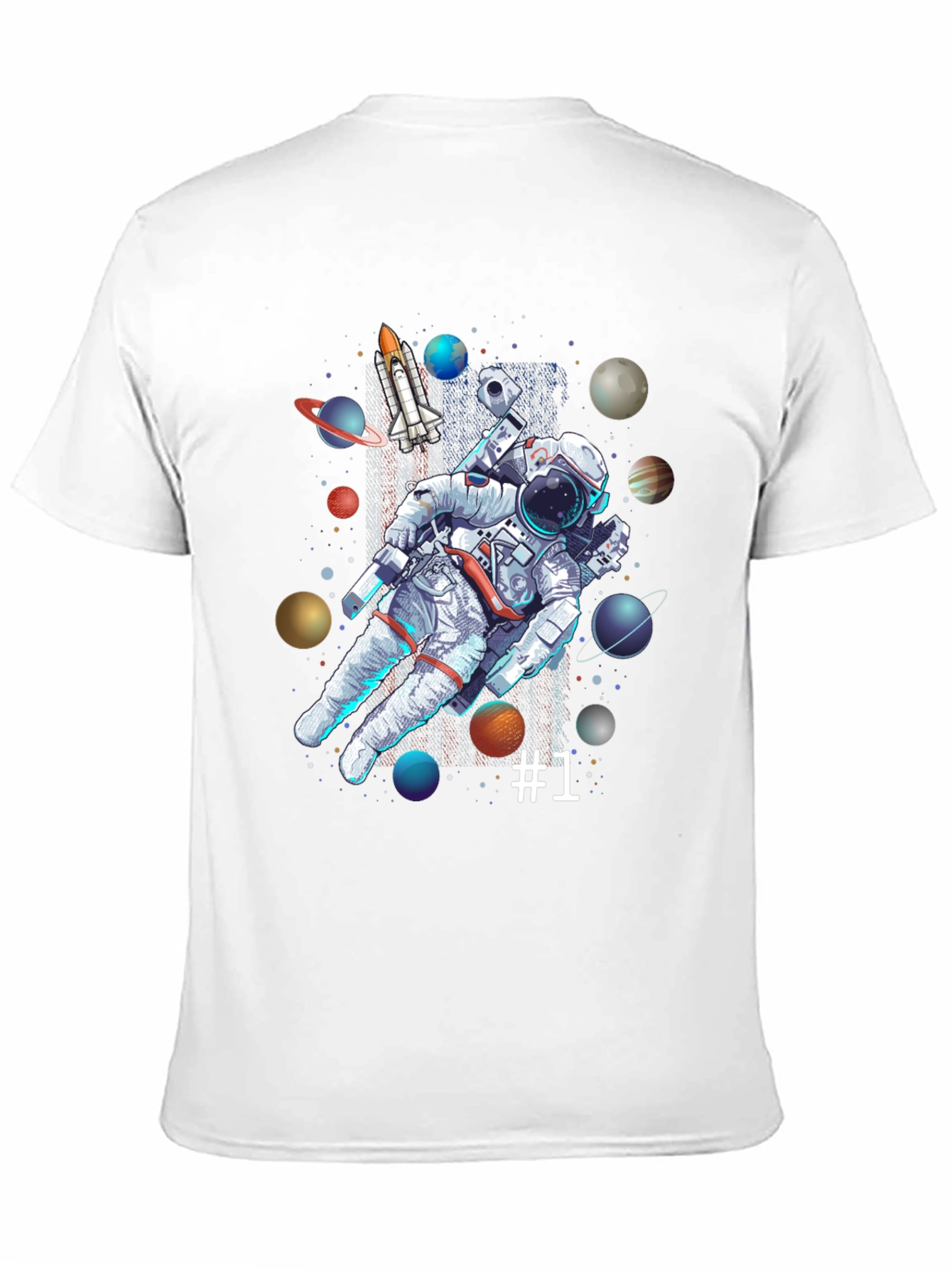 Astronaut in Space Graphic T-Shirt - Black