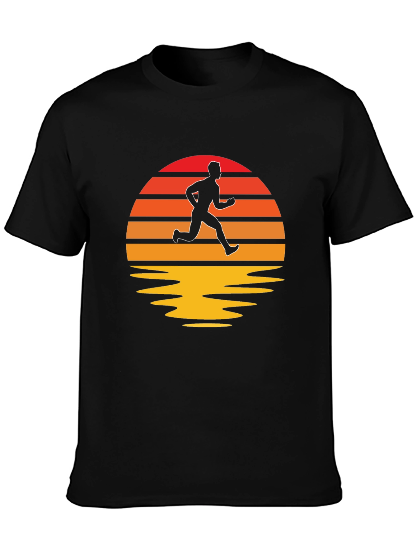 Retro Runner T-Shirt - Sunset Silhouette