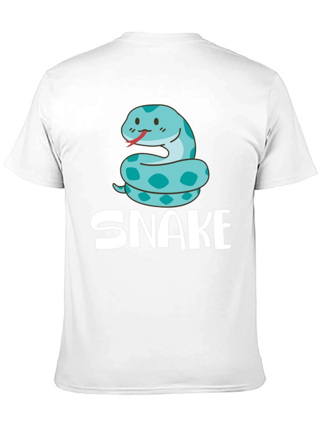 Cute Cartoon Snake T-Shirt - Black