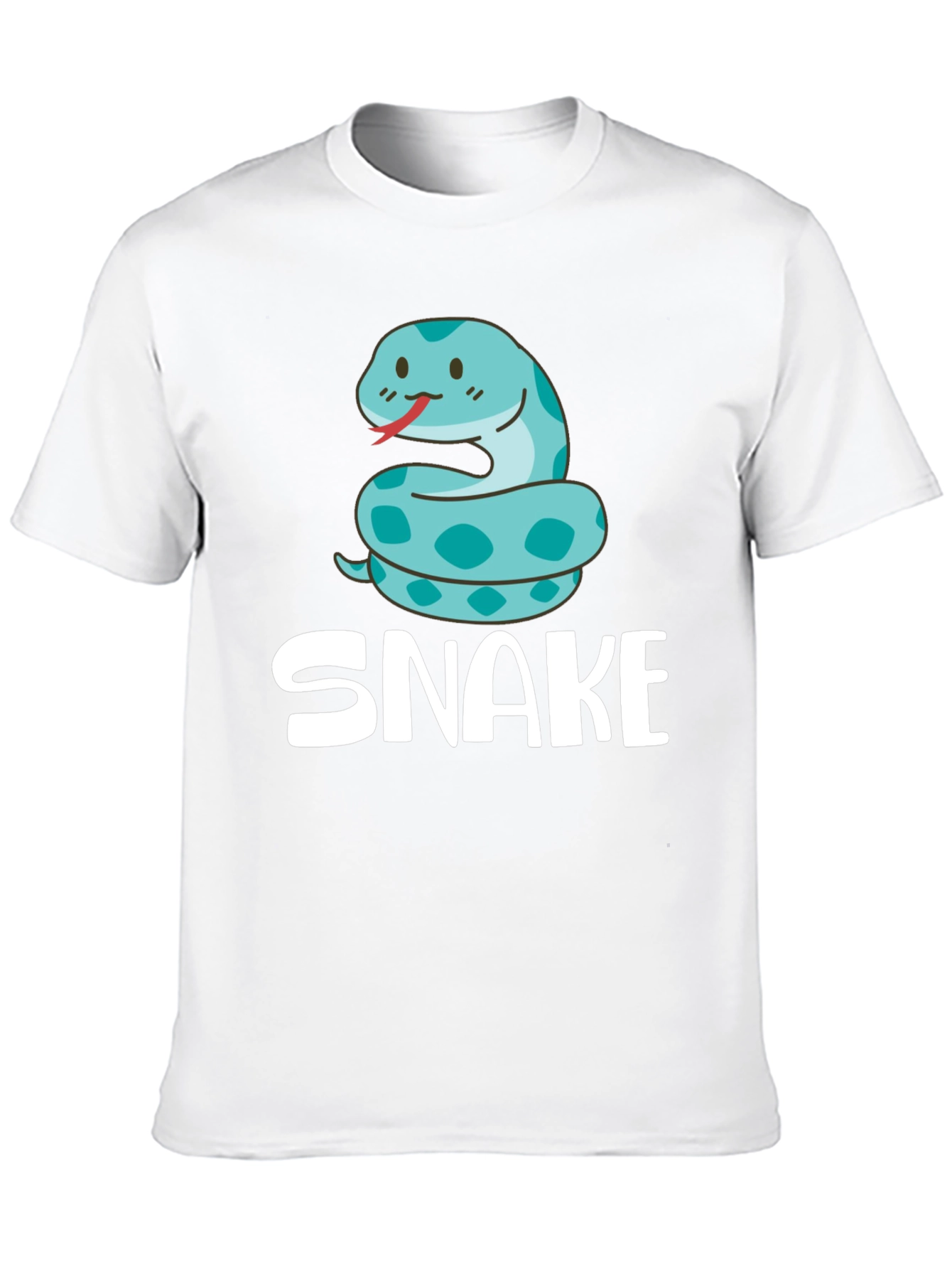 Cute Cartoon Snake T-Shirt - Black