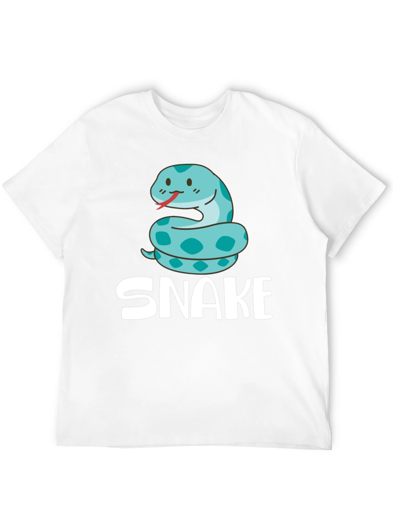 Cute Cartoon Snake T-Shirt - Black