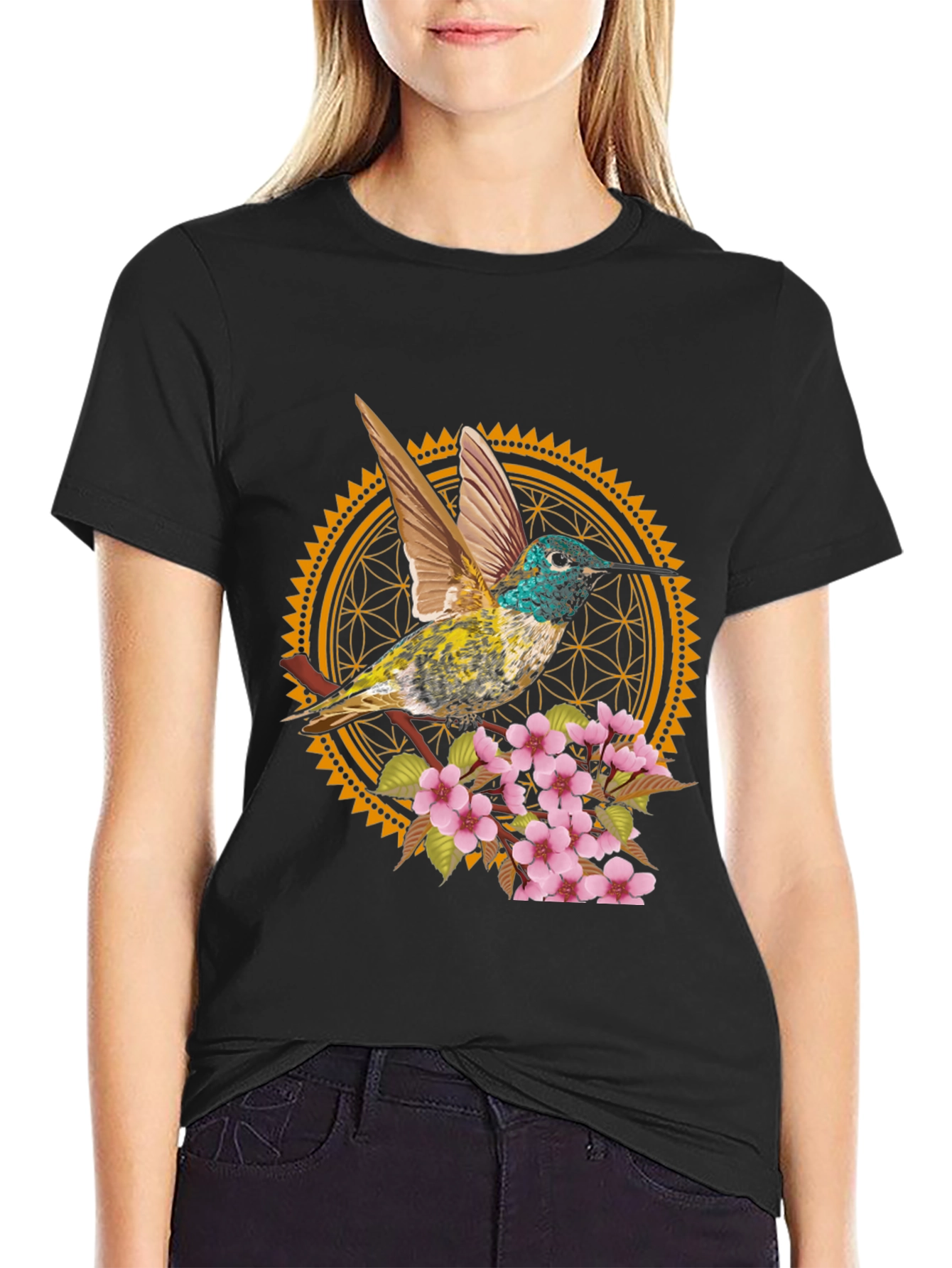 Hummingbird Floral Graphic Tee