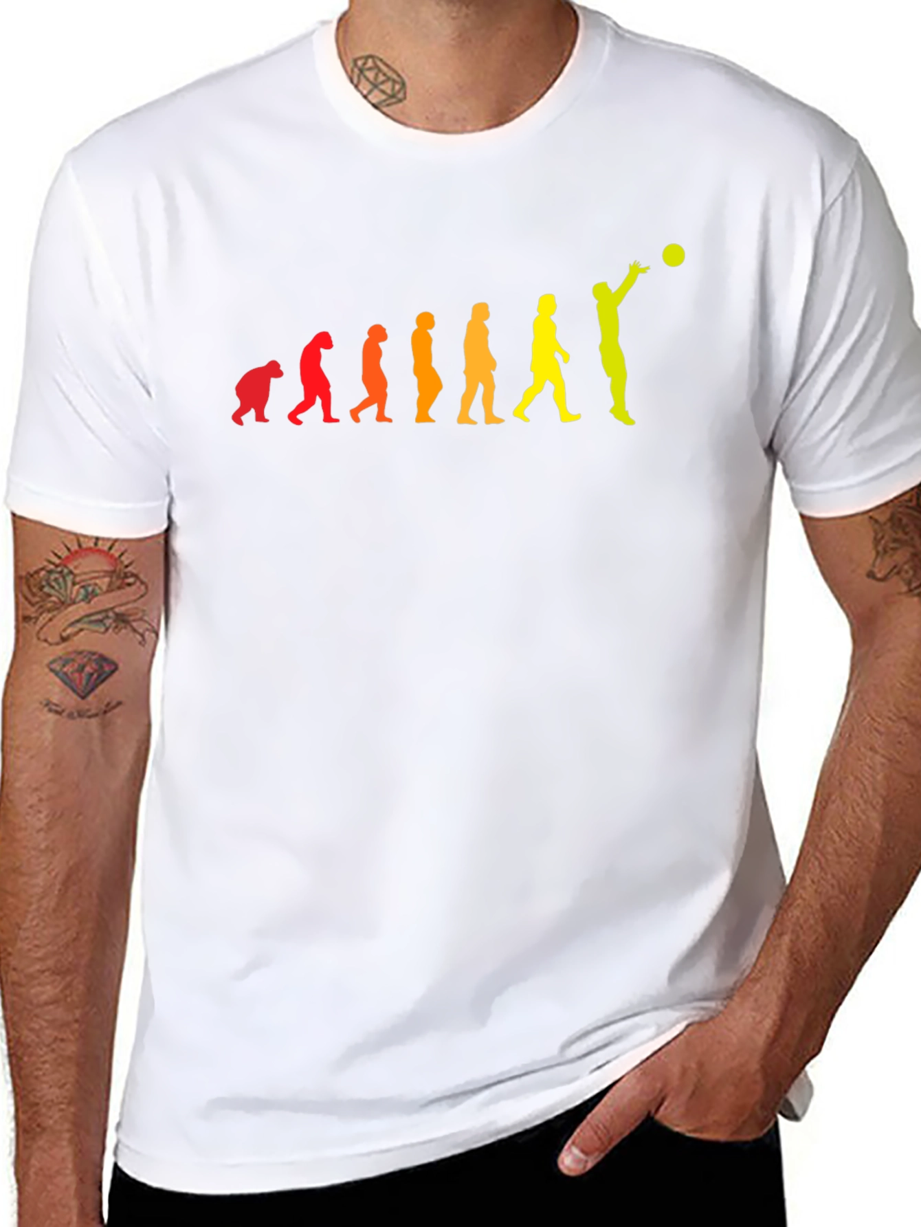 Evolution of Volleyball Player Graphic T-Shirt