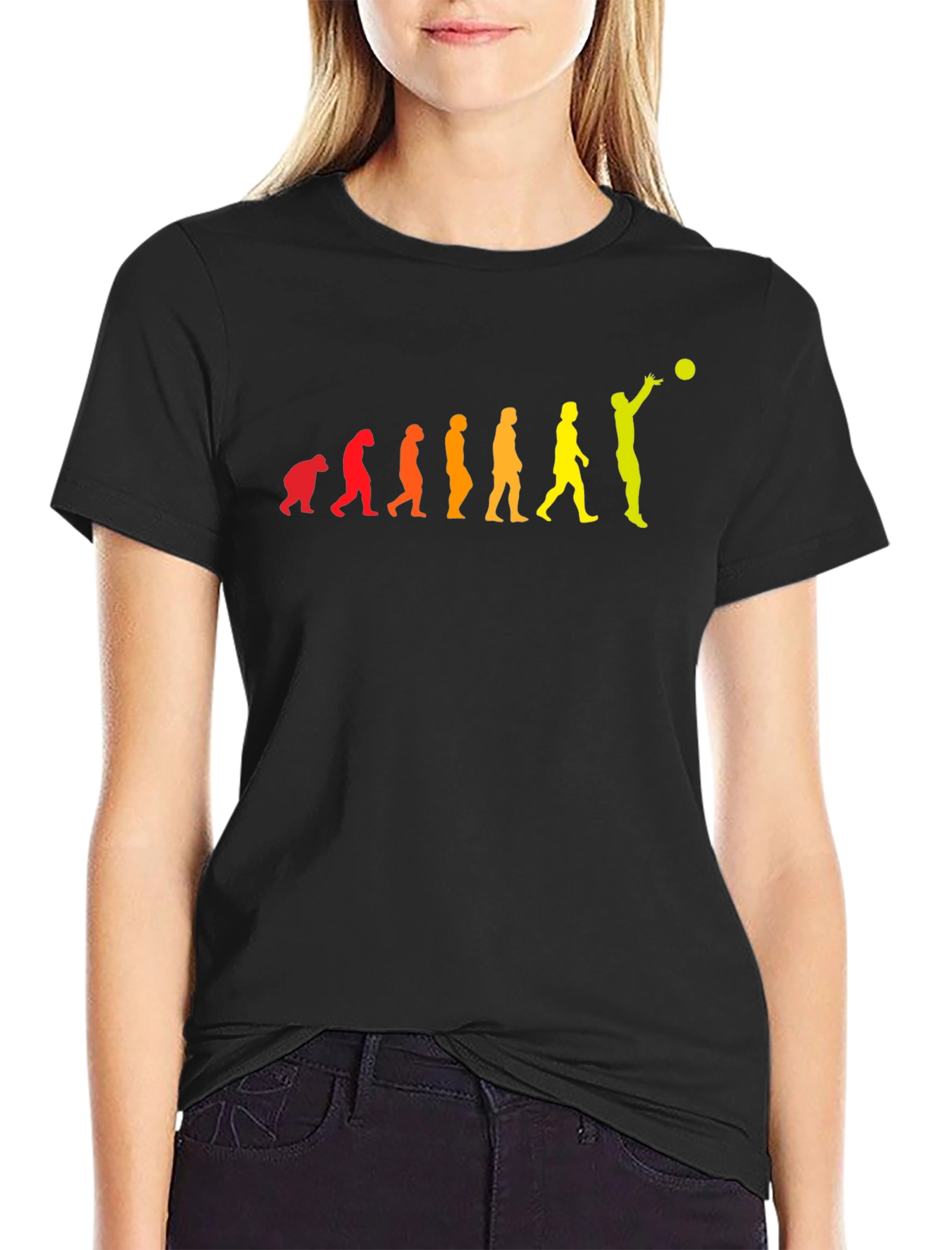 Evolution of Volleyball Player Graphic T-Shirt