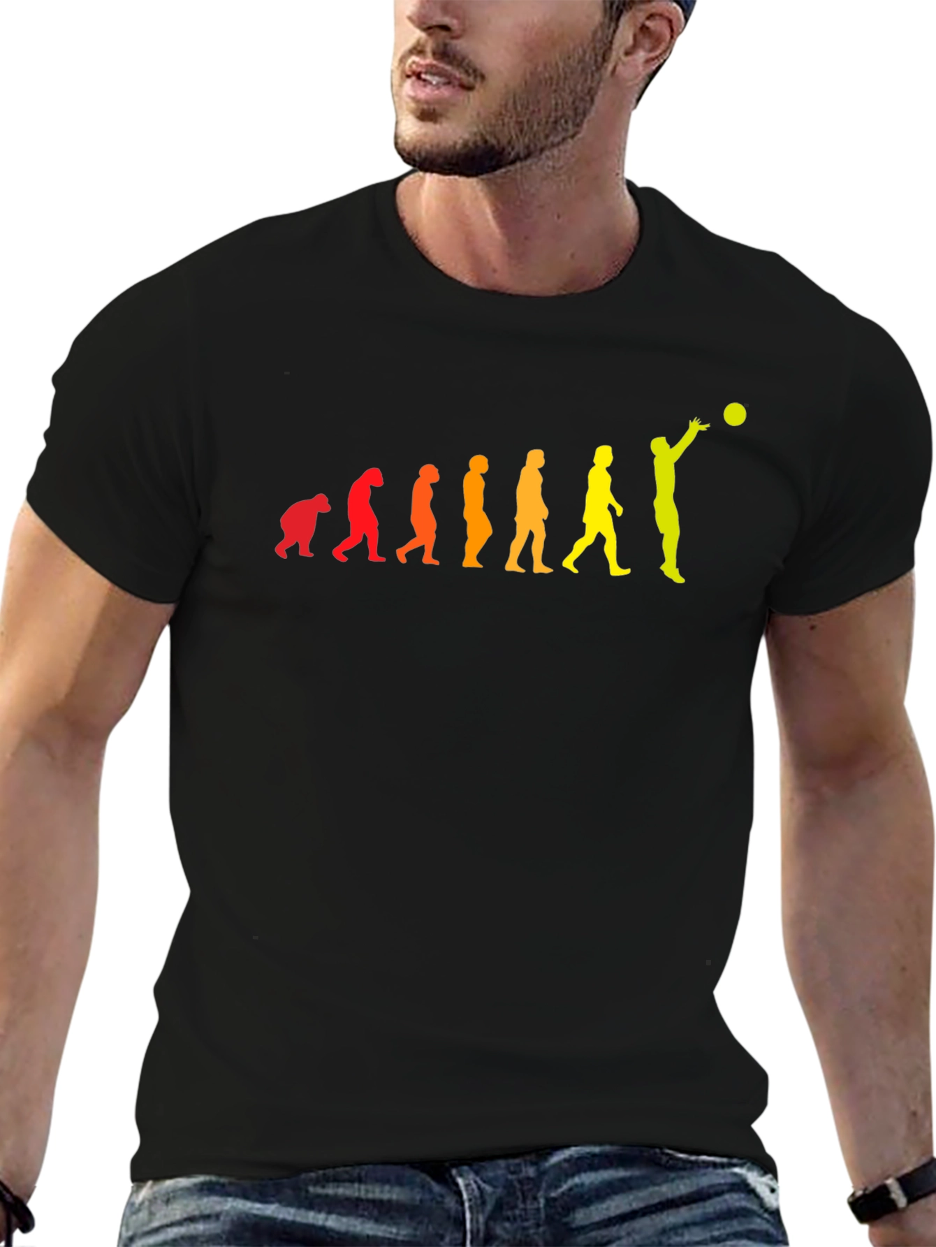 Evolution of Volleyball Player Graphic T-Shirt