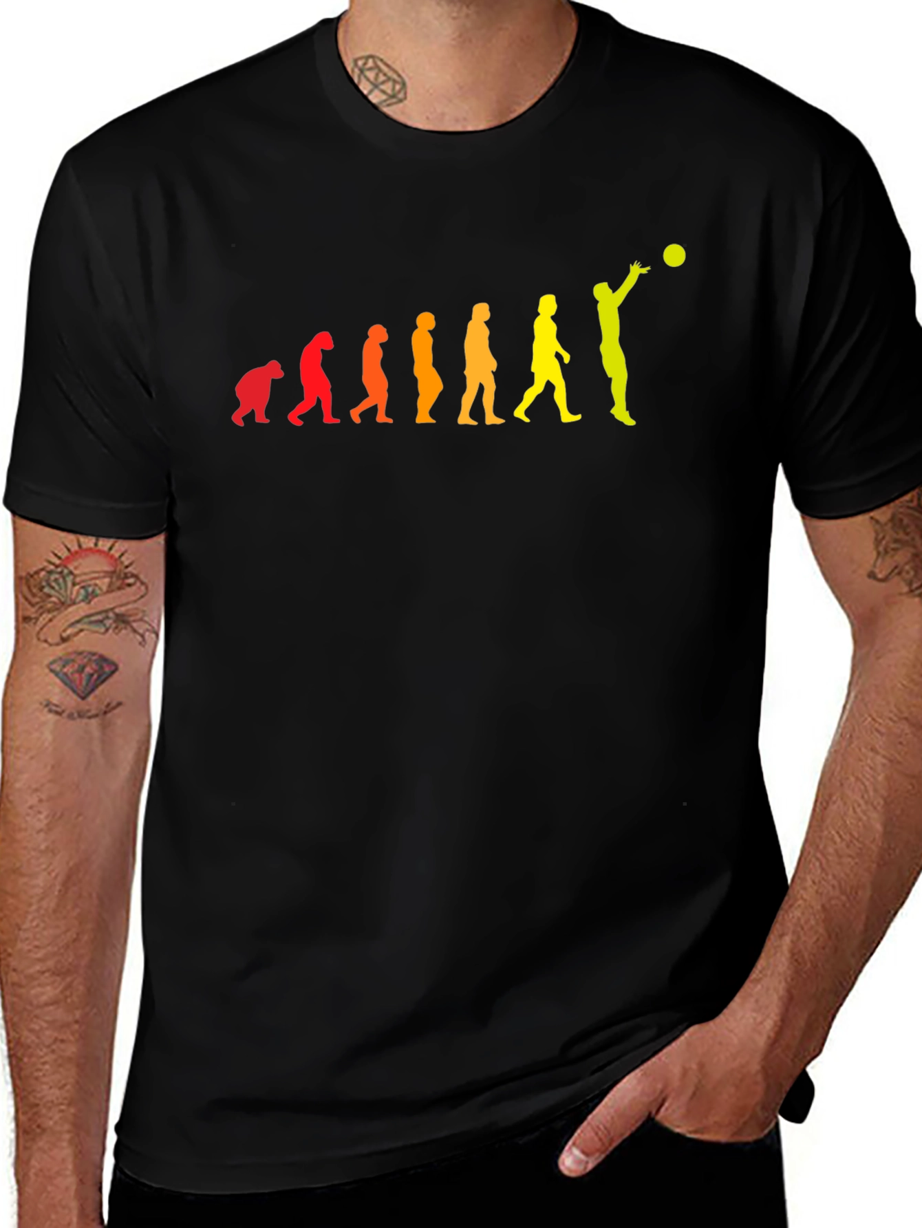 Evolution of Volleyball Player Graphic T-Shirt