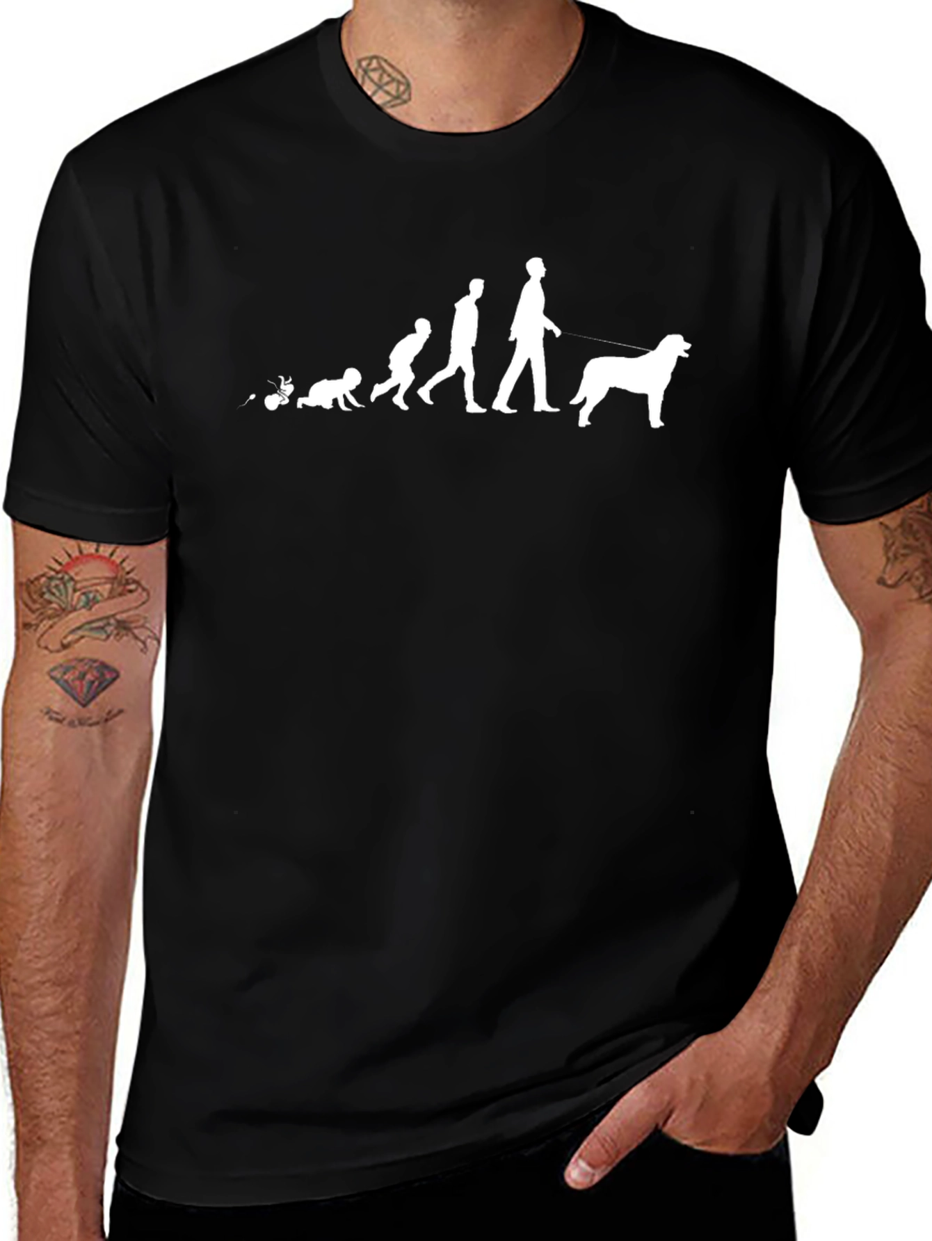 Evolution of Man and Dog T-Shirt