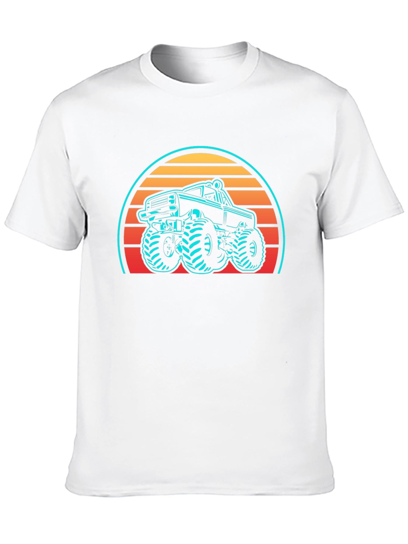 Monster Truck Sunset Graphic Tee - Black